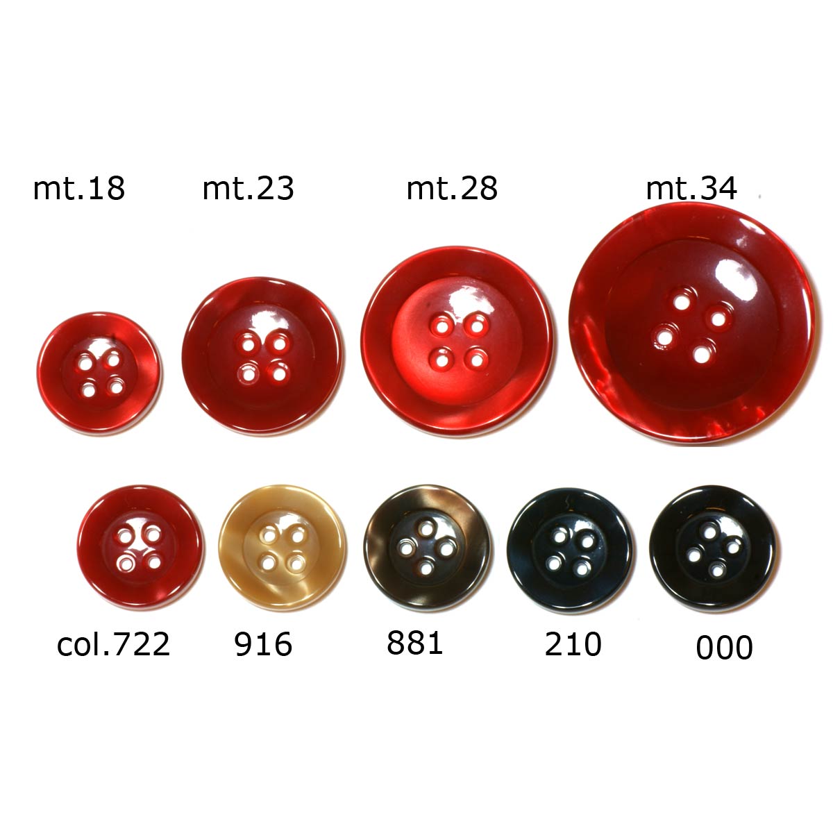 Restyle 007.83306.34 Unigekleurde knopen 4 gaats 34 mm - Kleur 210