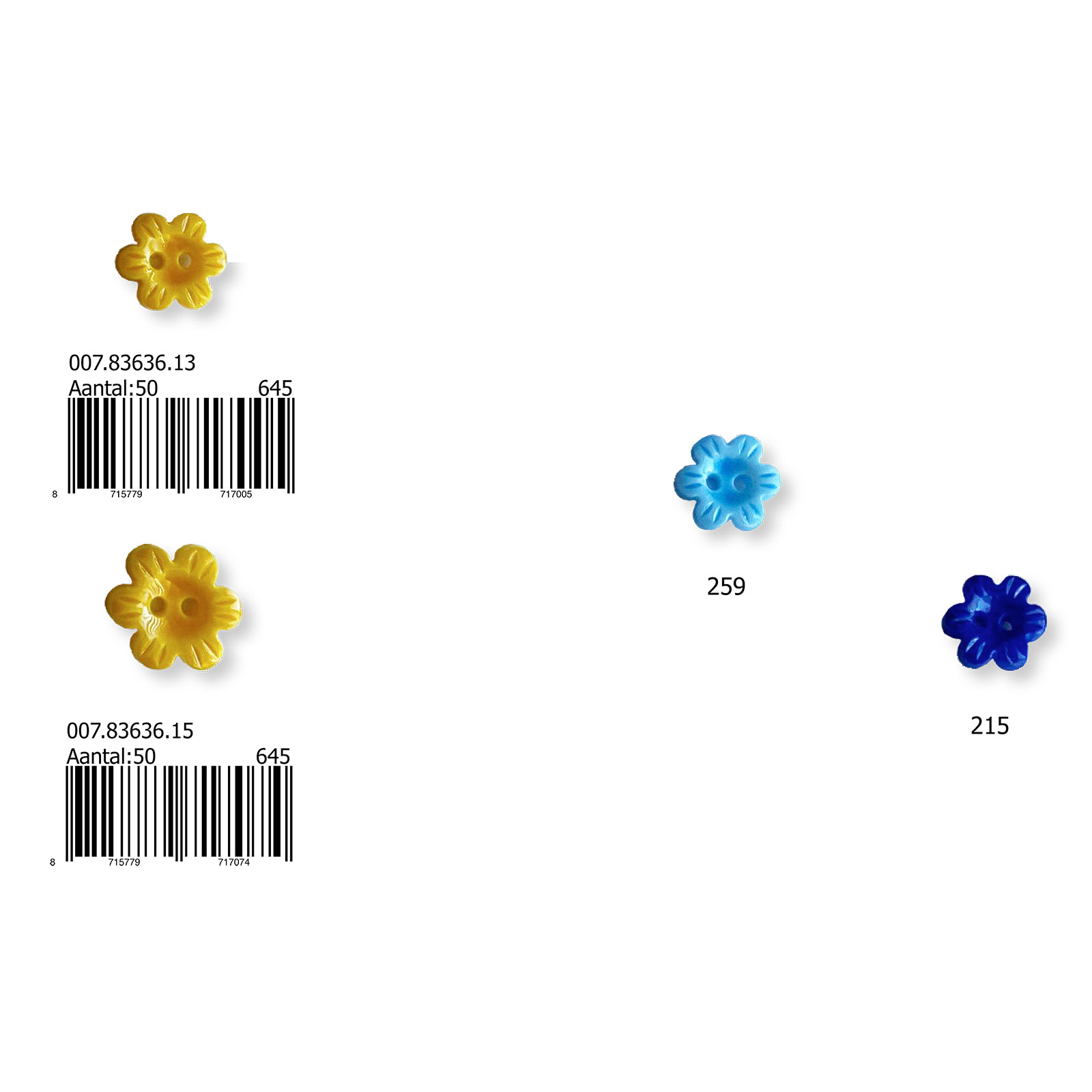 Restyle 007.83636.13 Kinderknopen 2 gaats 13 mm - Kleur 183