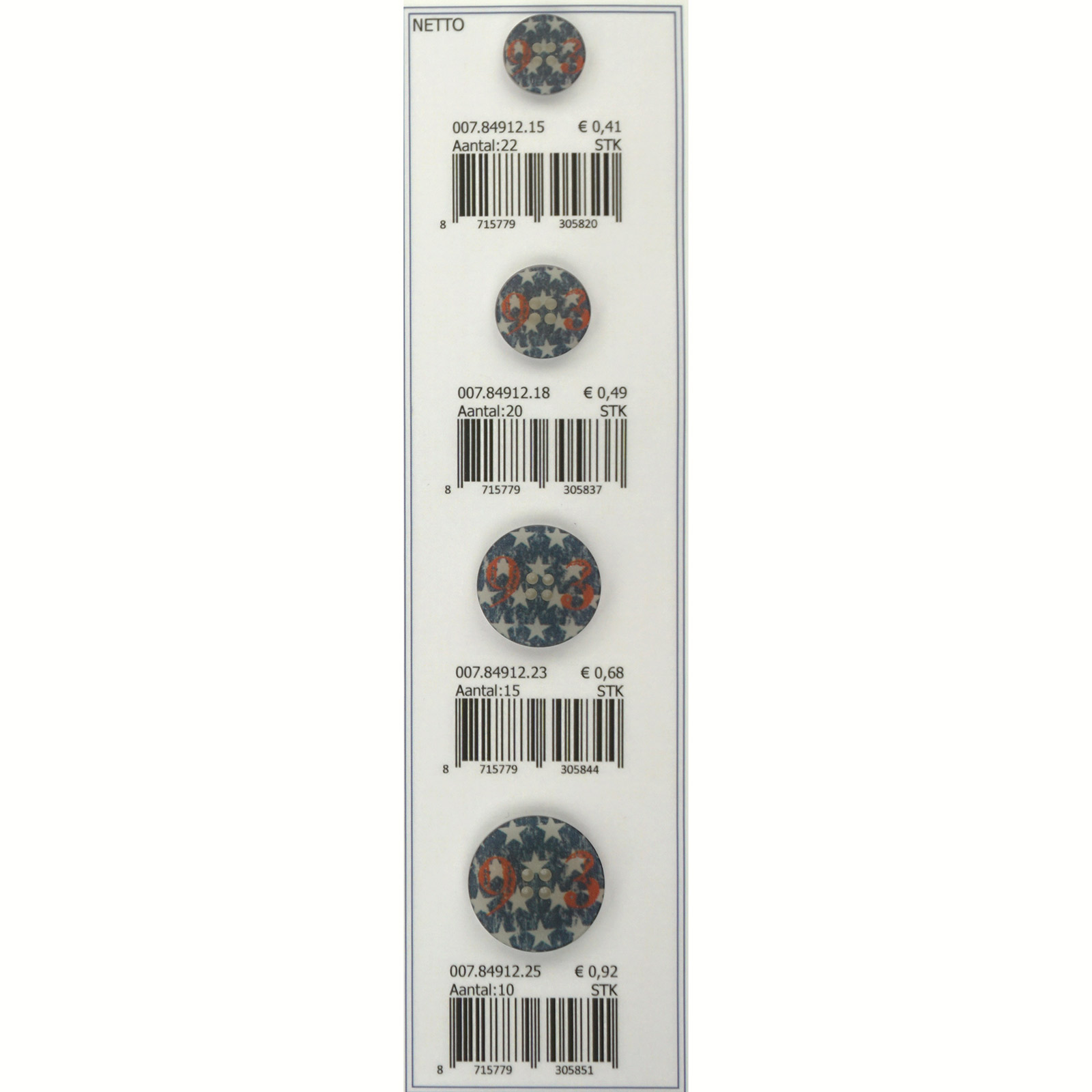 Restyle 007.84912.15 Kinderknopen achtersteek 15mm - STUK