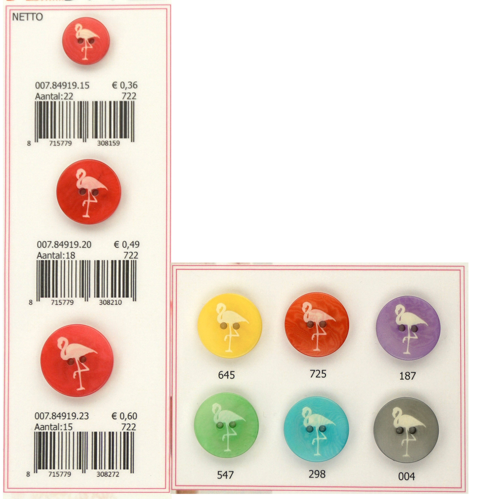 Restyle 007.84919.23 Kinderknopen 2 gaats 23mm - Kleur 722