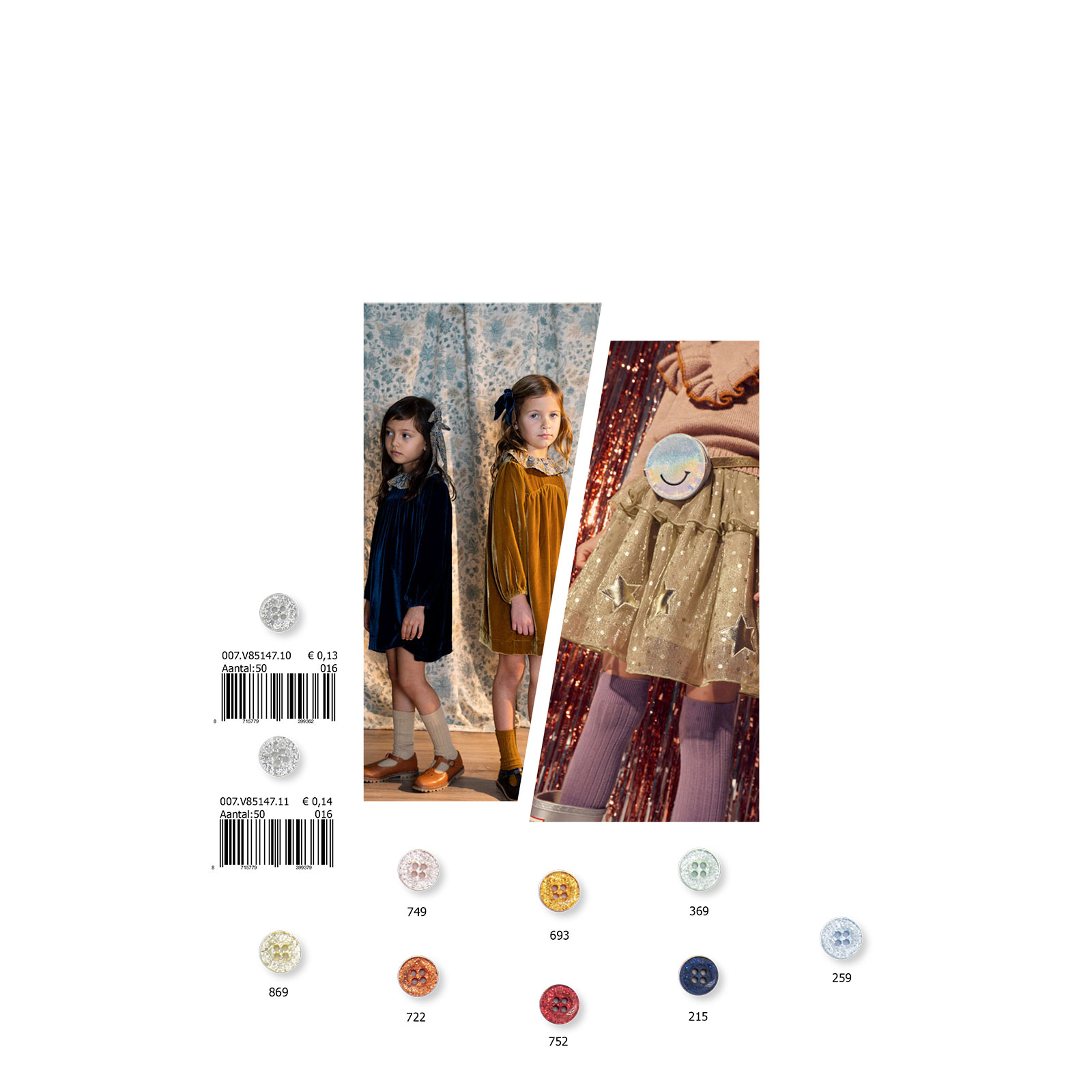 ReStyle 007.V85147.11 Knoop 4 gaats 11 mm - Kleur 215