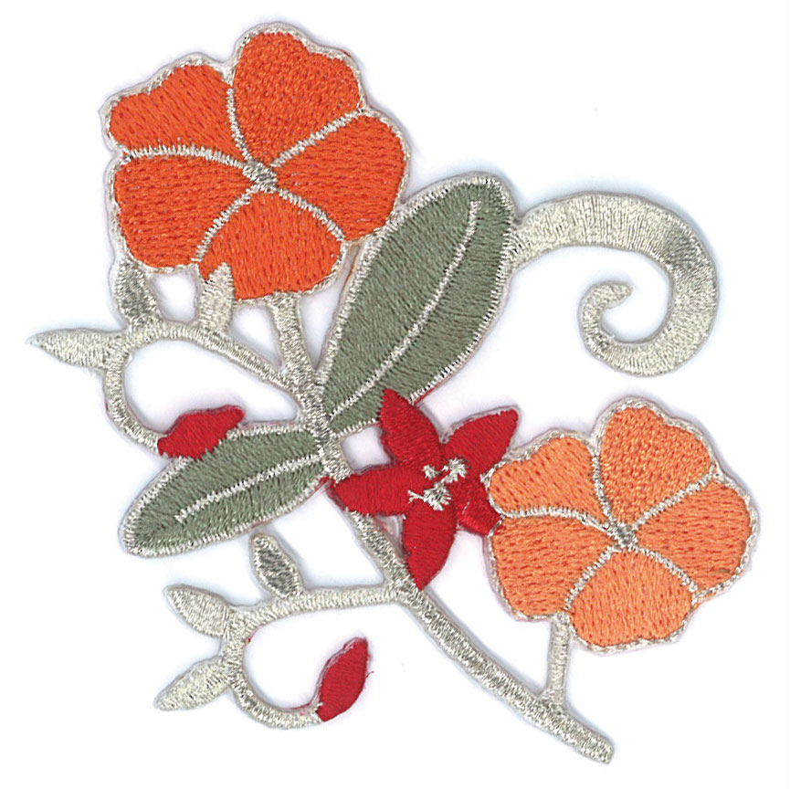 Restyle 013.8673V7 Applicatie bloem oranje. - Kaart