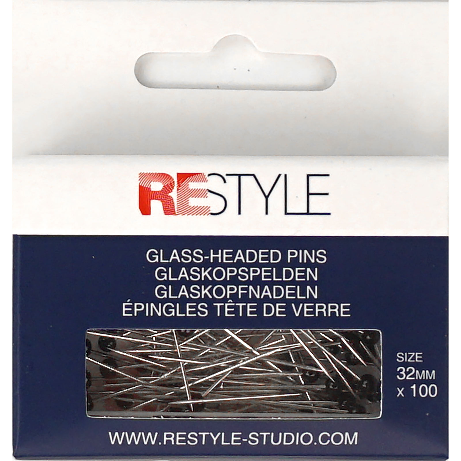 Restyle Glaskopspelden staal 0,60 x 32 mm zwart 100 stuks  - Kaart