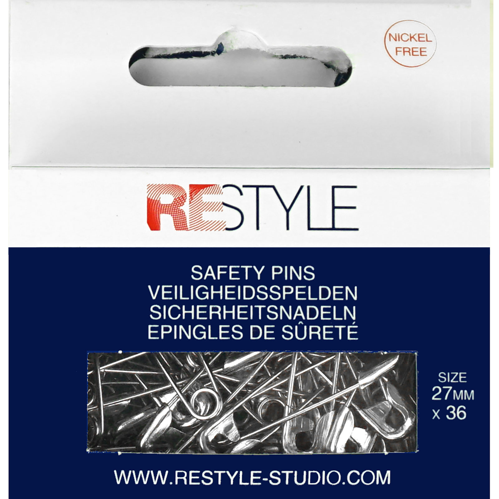ReStyle Veiligheidsspelden 27 mm, 36 stuks - Kaart
