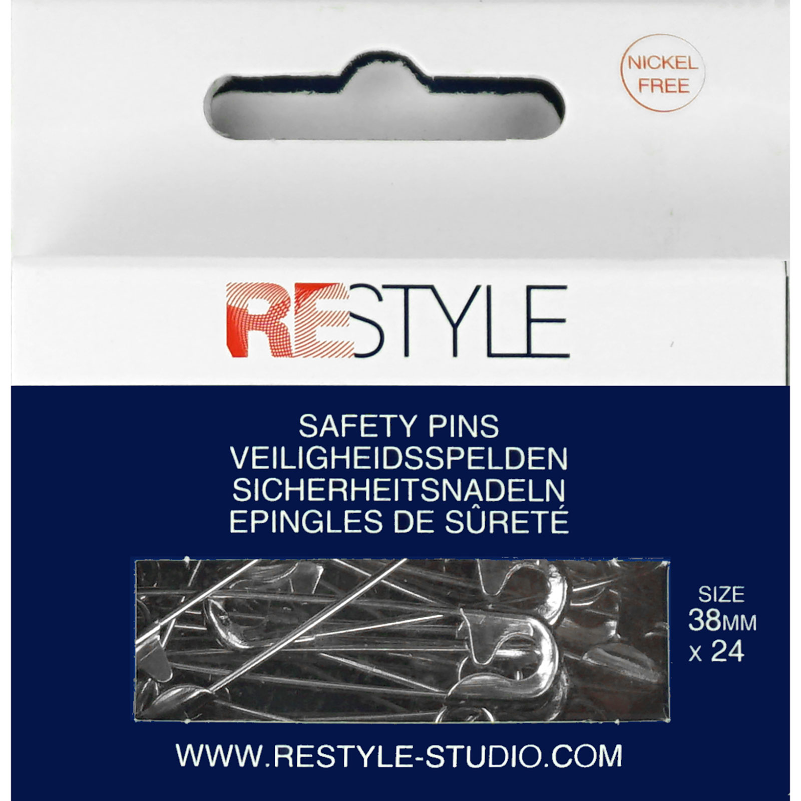 ReStyle Veiligheidsspelden 38 mm, 24 stuks - Kaart