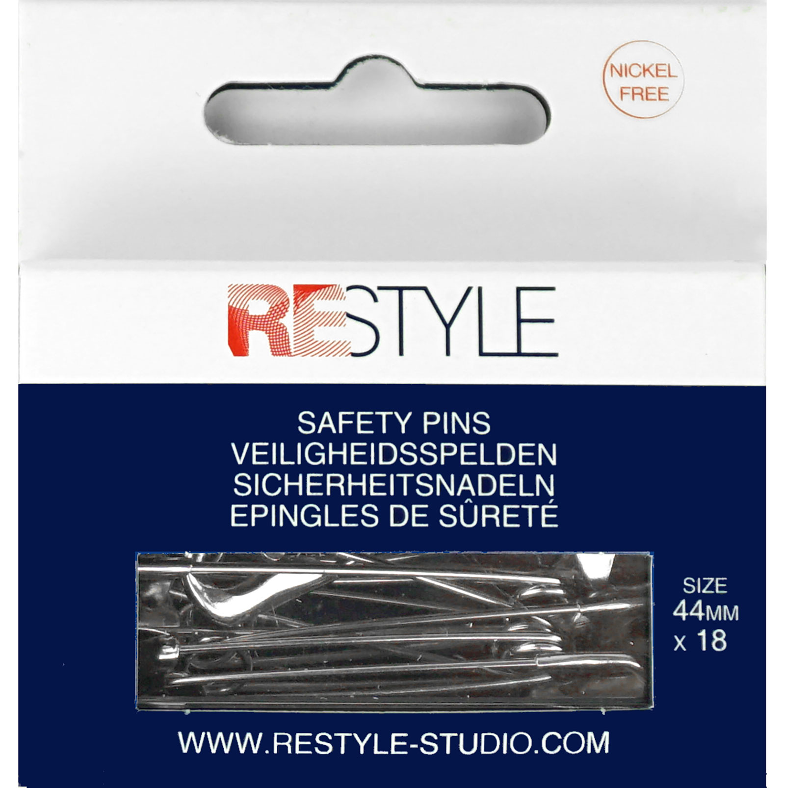 ReStyle Veiligheidsspelden 44 mm, 18 stuks - Kaart