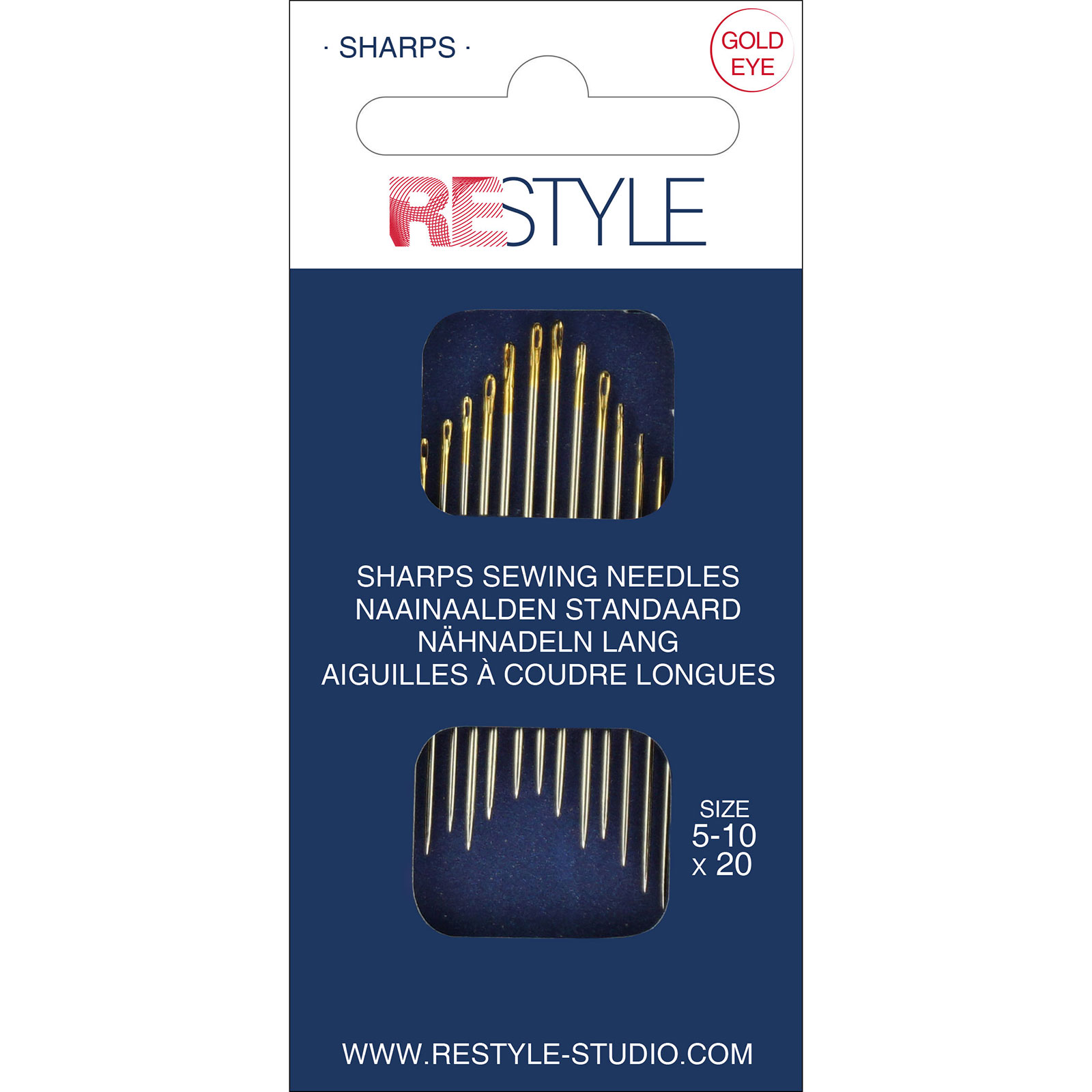 ReStyle Sharps naainaalden standaard 5-10, 20 stuks - Kaart