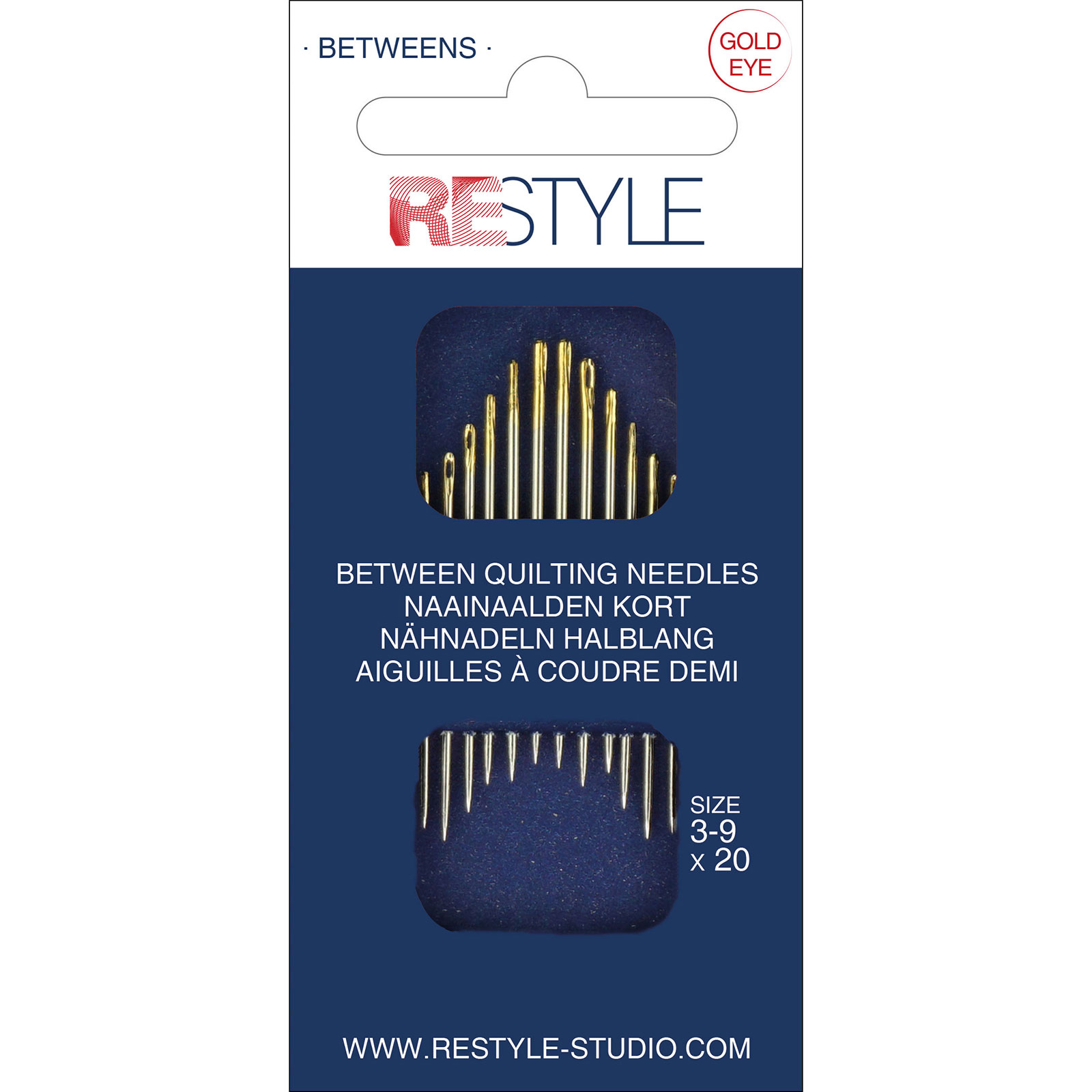 ReStyle Betweens naainaalden kort 3 -9, 20 stuks - Kaart