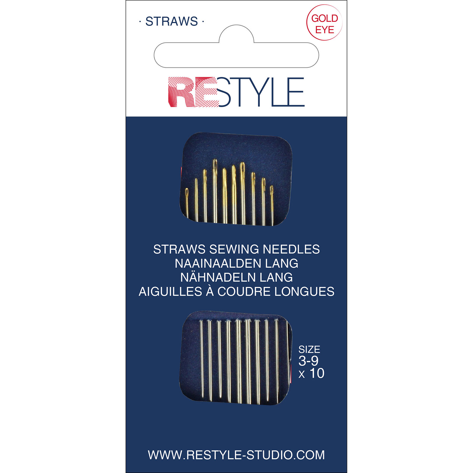ReStyle Straws naainaalden lang 3 -9, 10 stuks - Kaart
