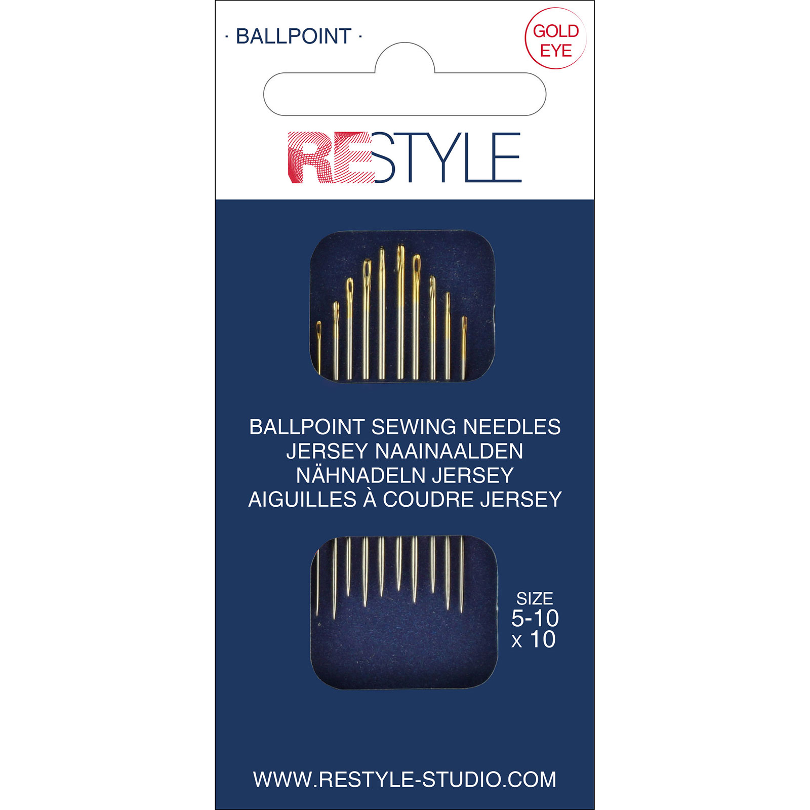 ReStyle Jersey naainaalden 5-10, 10 stuks - Kaart