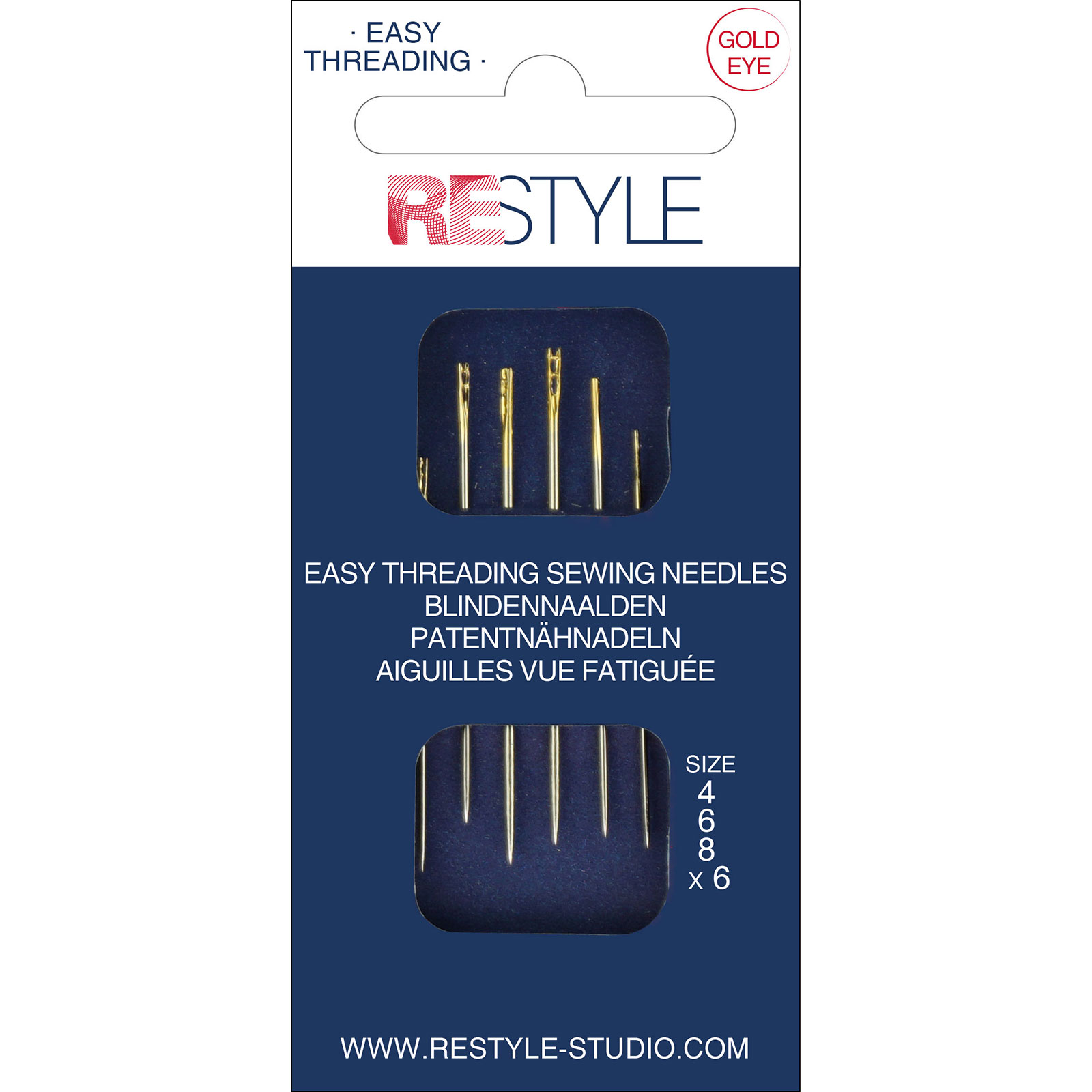 ReStyle Blindennaalden 4-6-8, 6 stuks - Kaart