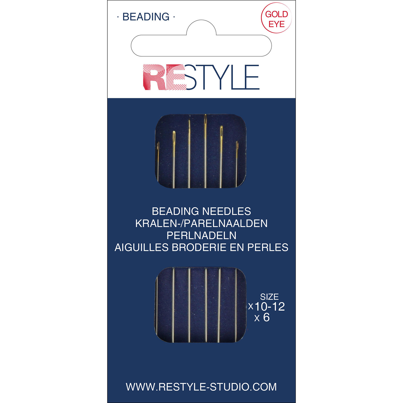 ReStyle Kralen-/parelnaalden 10-12, 6 stuks - Kaart