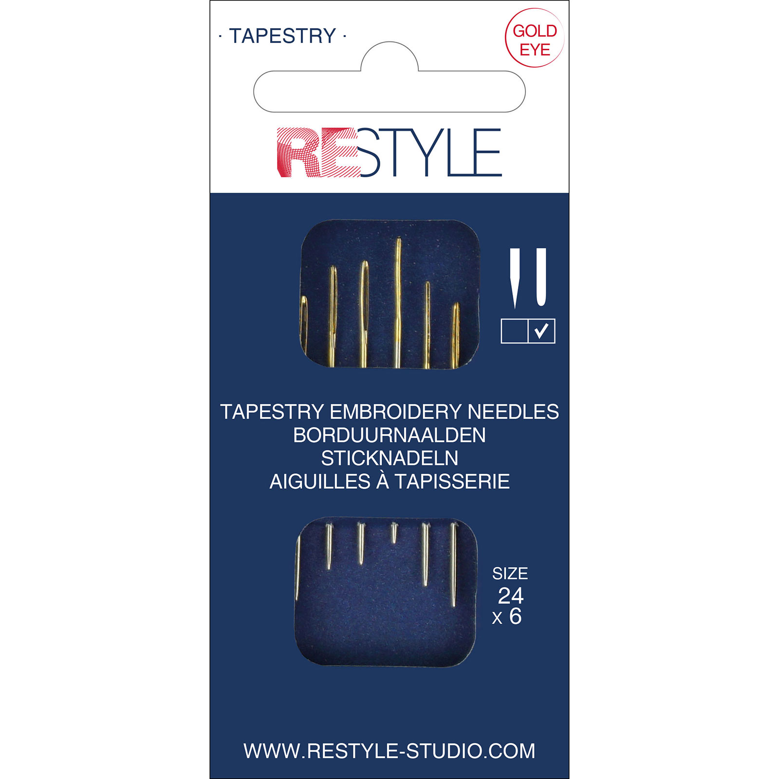 ReStyle Borduurnaalden met ronde punt 24, 6 stuks - Kaart