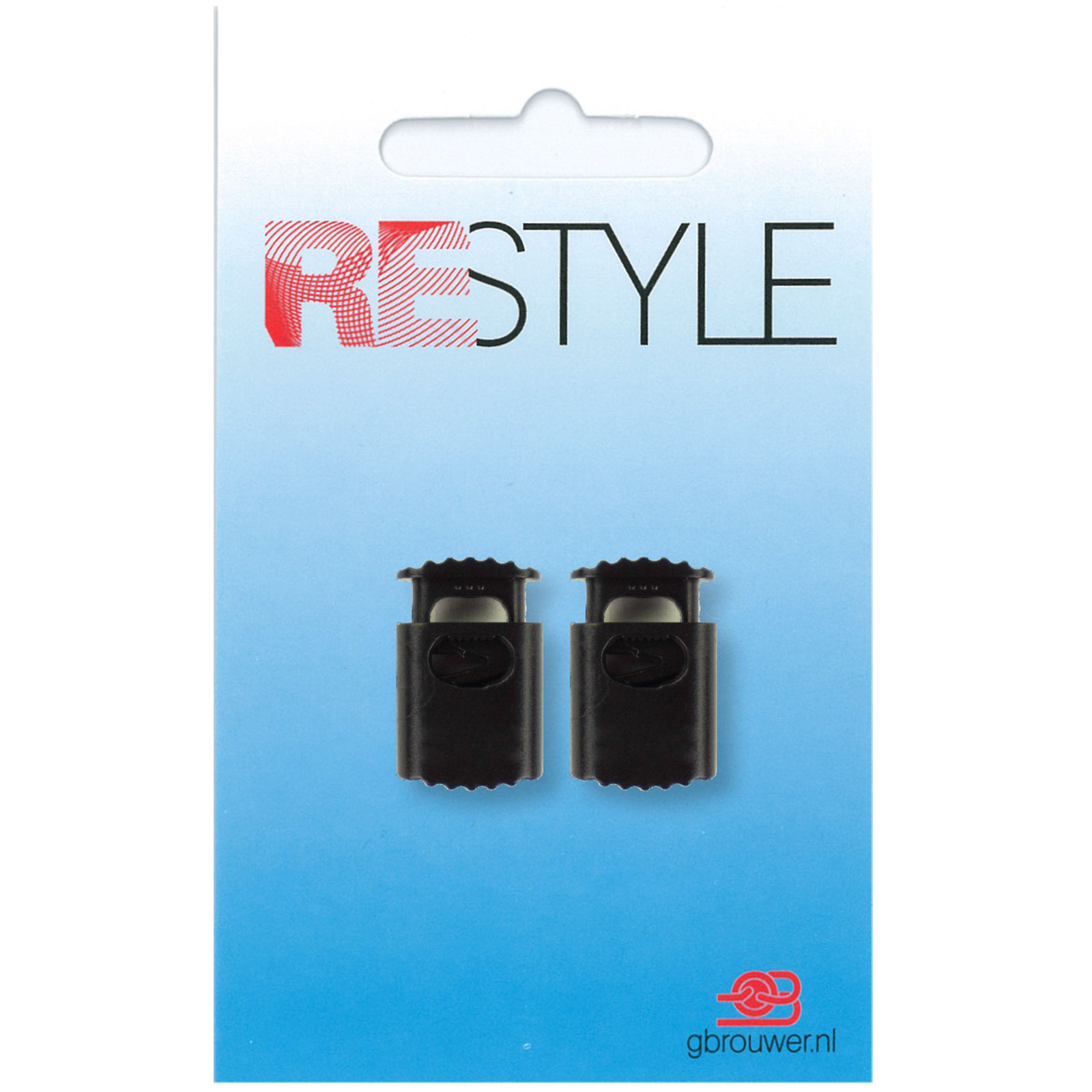 ReStyle Koordstop 1-gaats kunststof, 2 stuks - Kleur 000