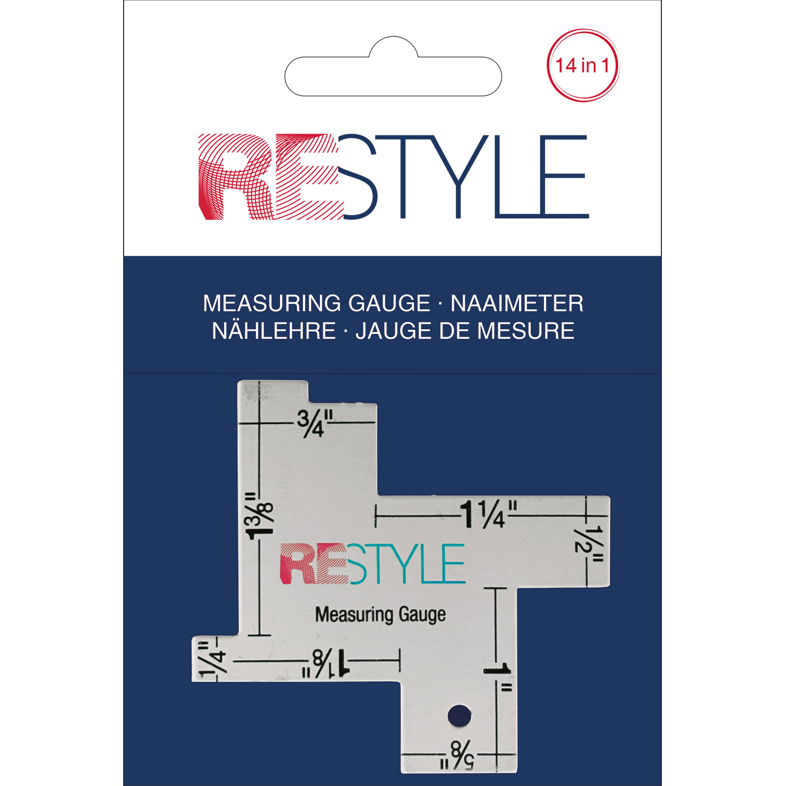 ReStyle Naaimeter 14 in 1  met inches indeling - Kaart