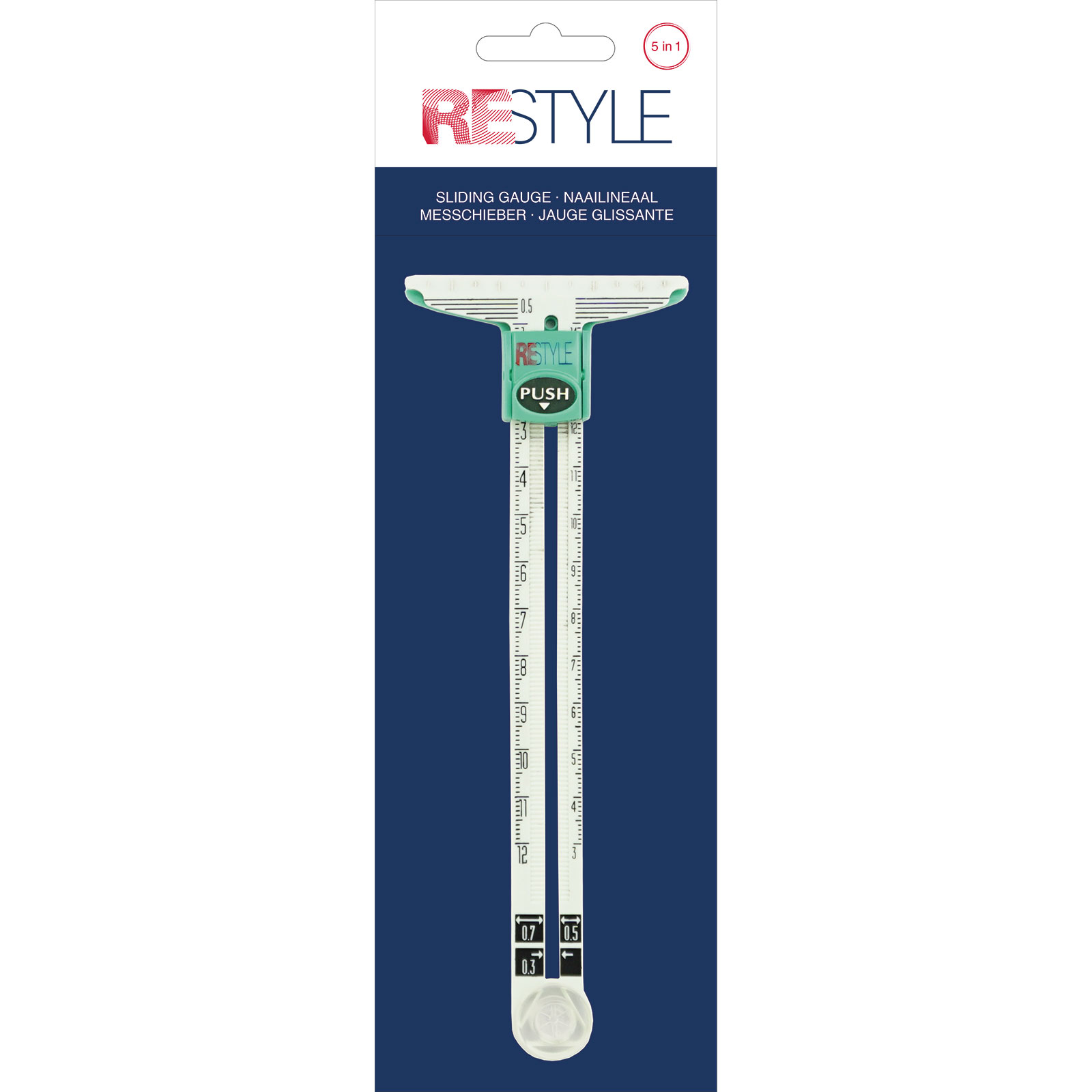 ReStyle Multifunctionele naailiniaal 5 in 1 met centimeter indeling - Kaart