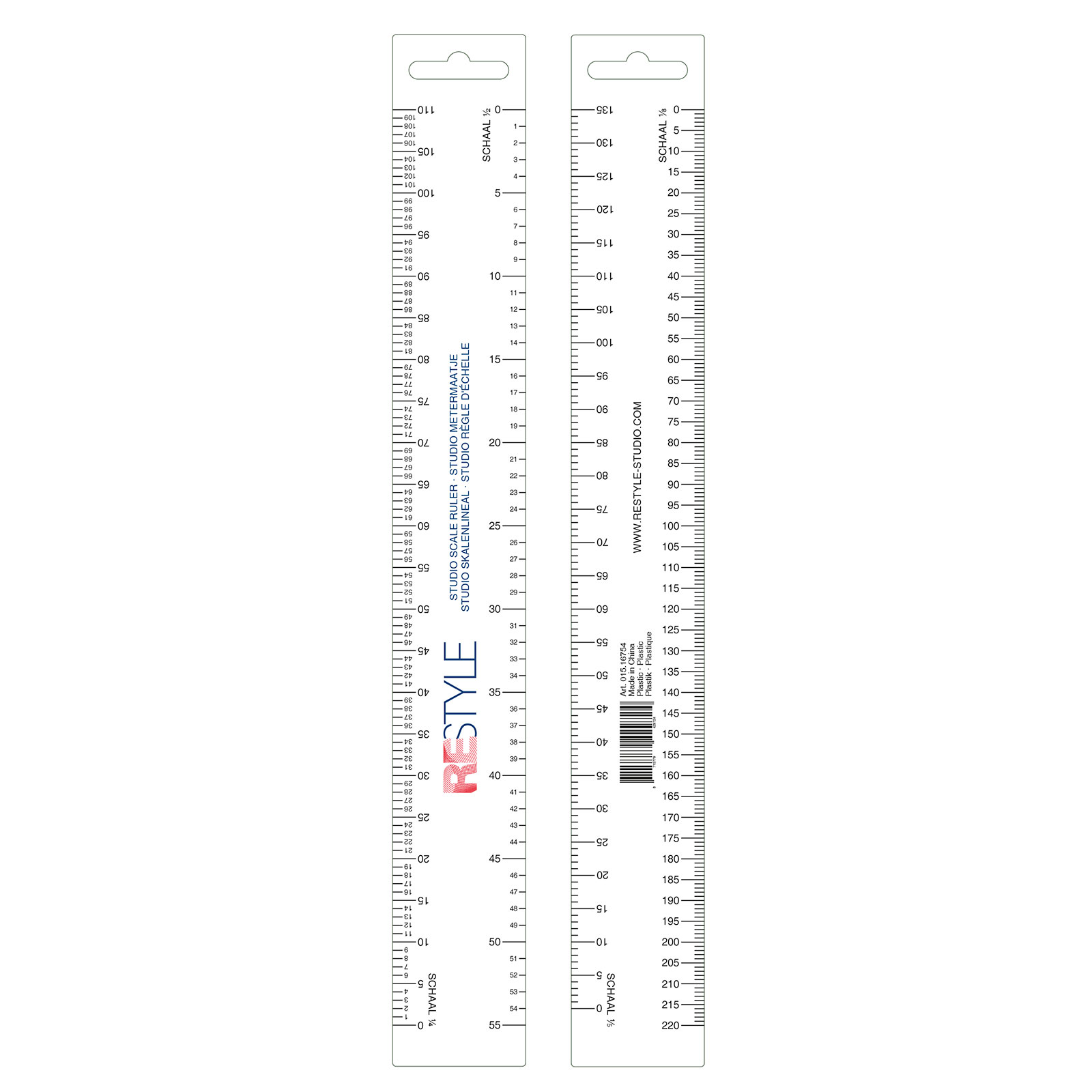 Restyle Studio metermaatje met 4 verschillende schaalindelingen.  - STUK