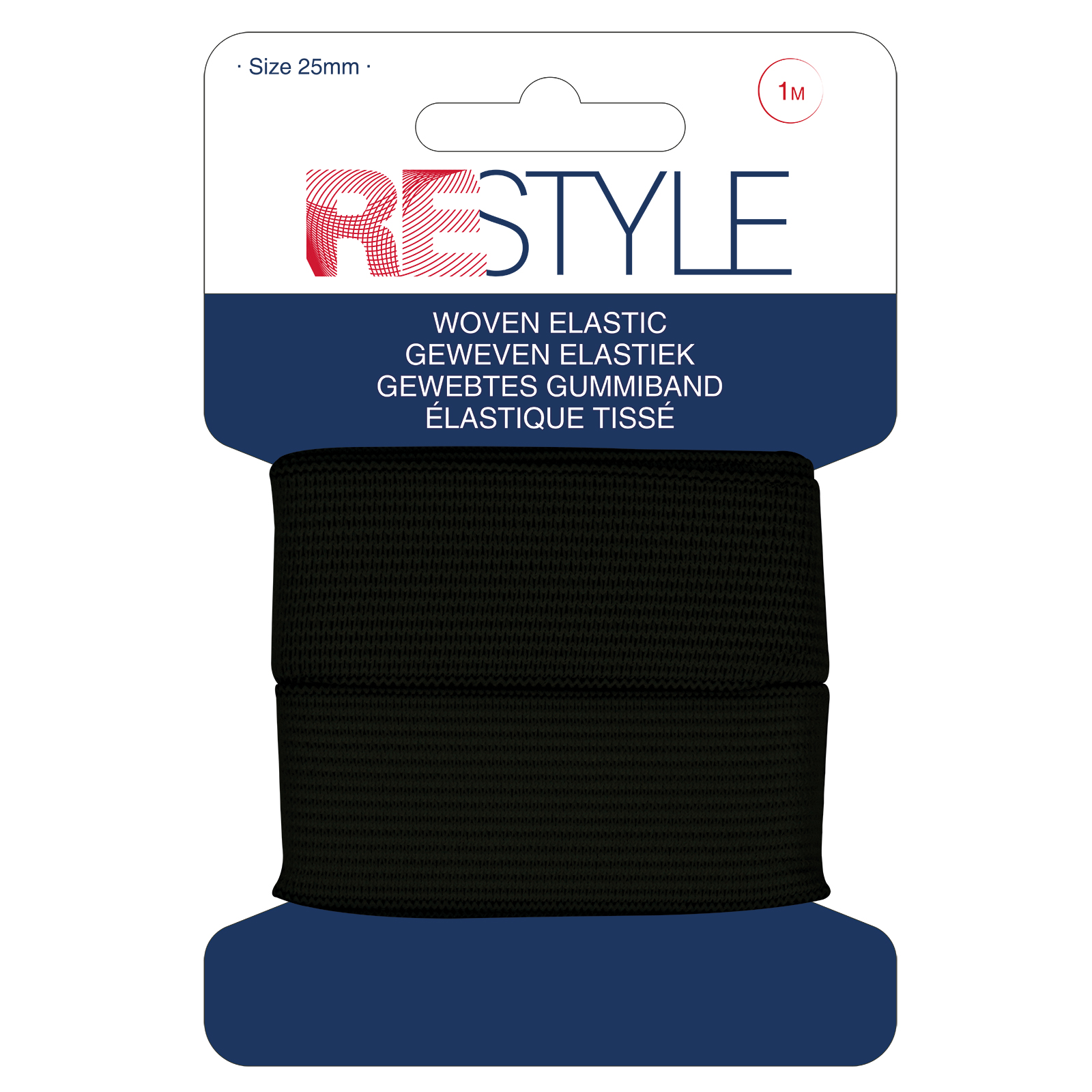 ReStyle Geweven elastiek 25 mm x 1 meter - Kleur 000