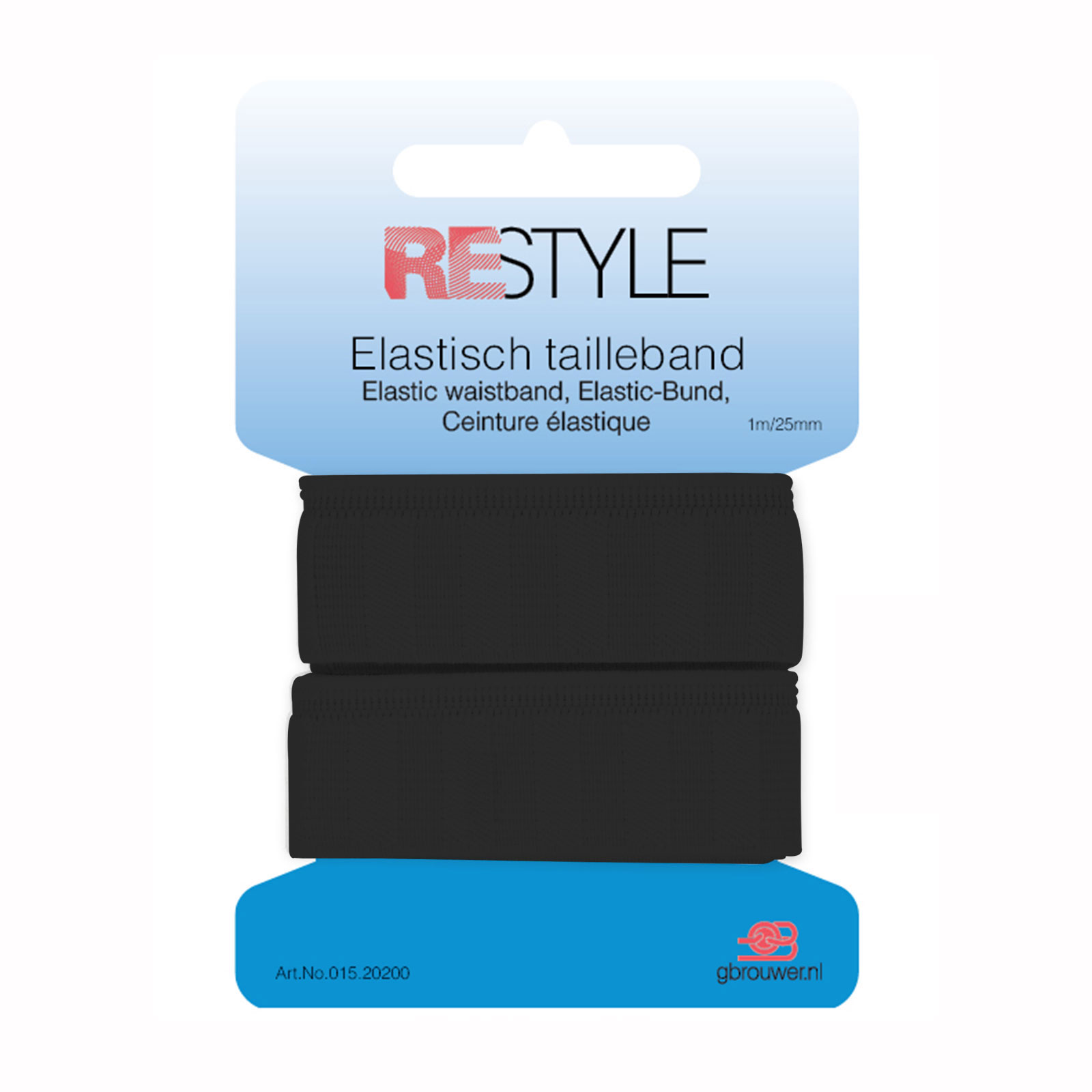 ReStyle Elastisch tailleband 25 mm x 1 meter - Kleur 000
