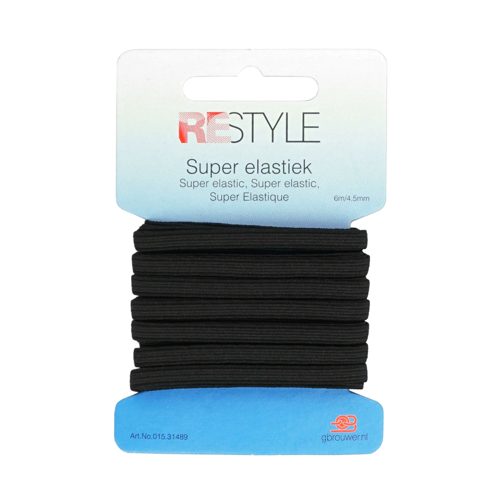 ReStyle Super elastiek 4.5 mm x 6 meter - Kleur 000