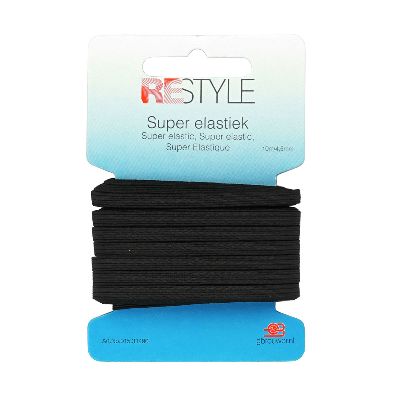 ReStyle Super elastiek 4,5 mm x 10 meter - Kleur 000