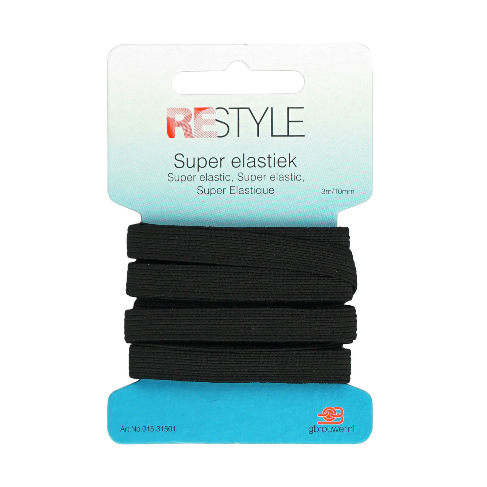 ReStyle Super elastiek 10 mm x 3 meter - Kleur 000