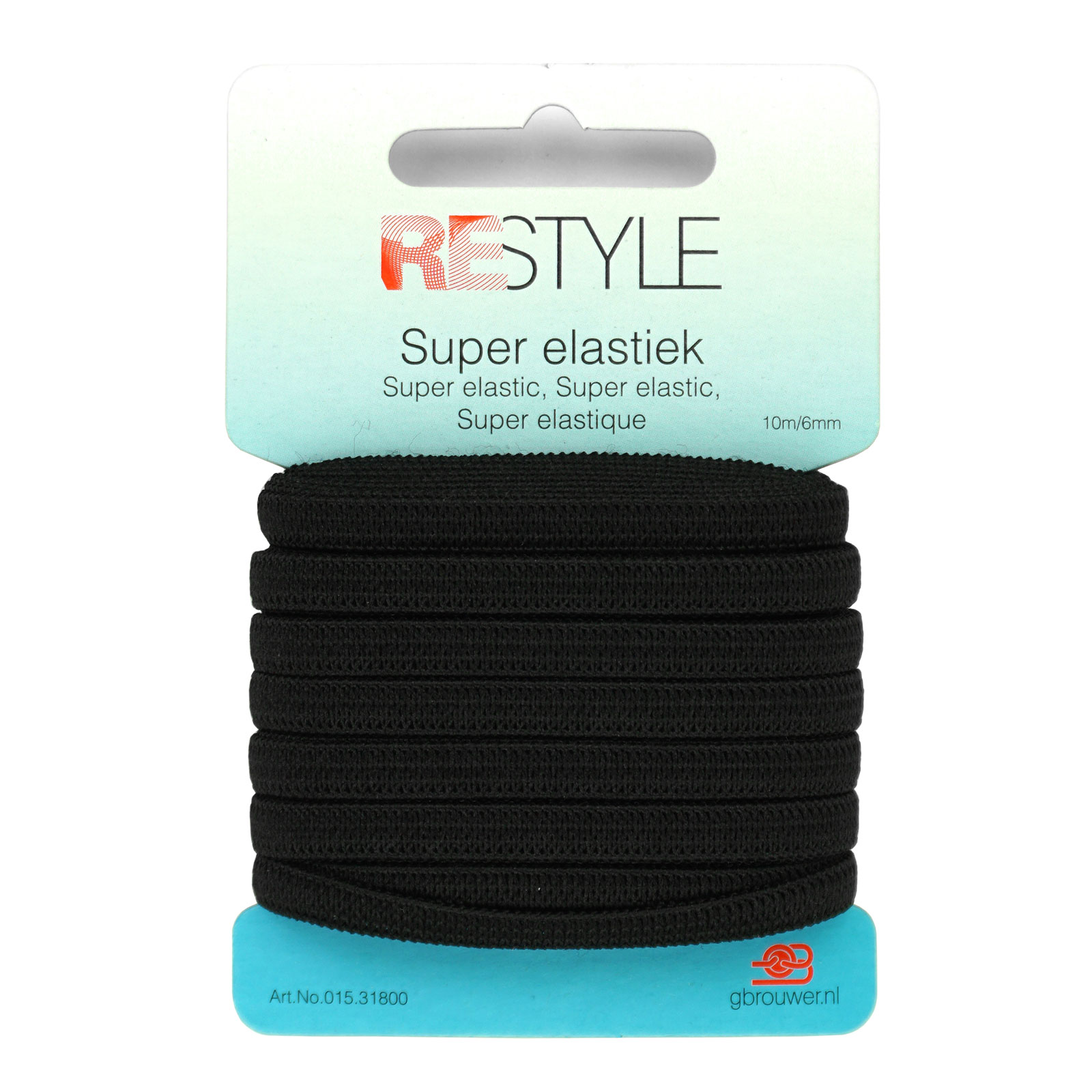 ReStyle Gebreid elastiek 6mm x 10 meter - Kleur 000