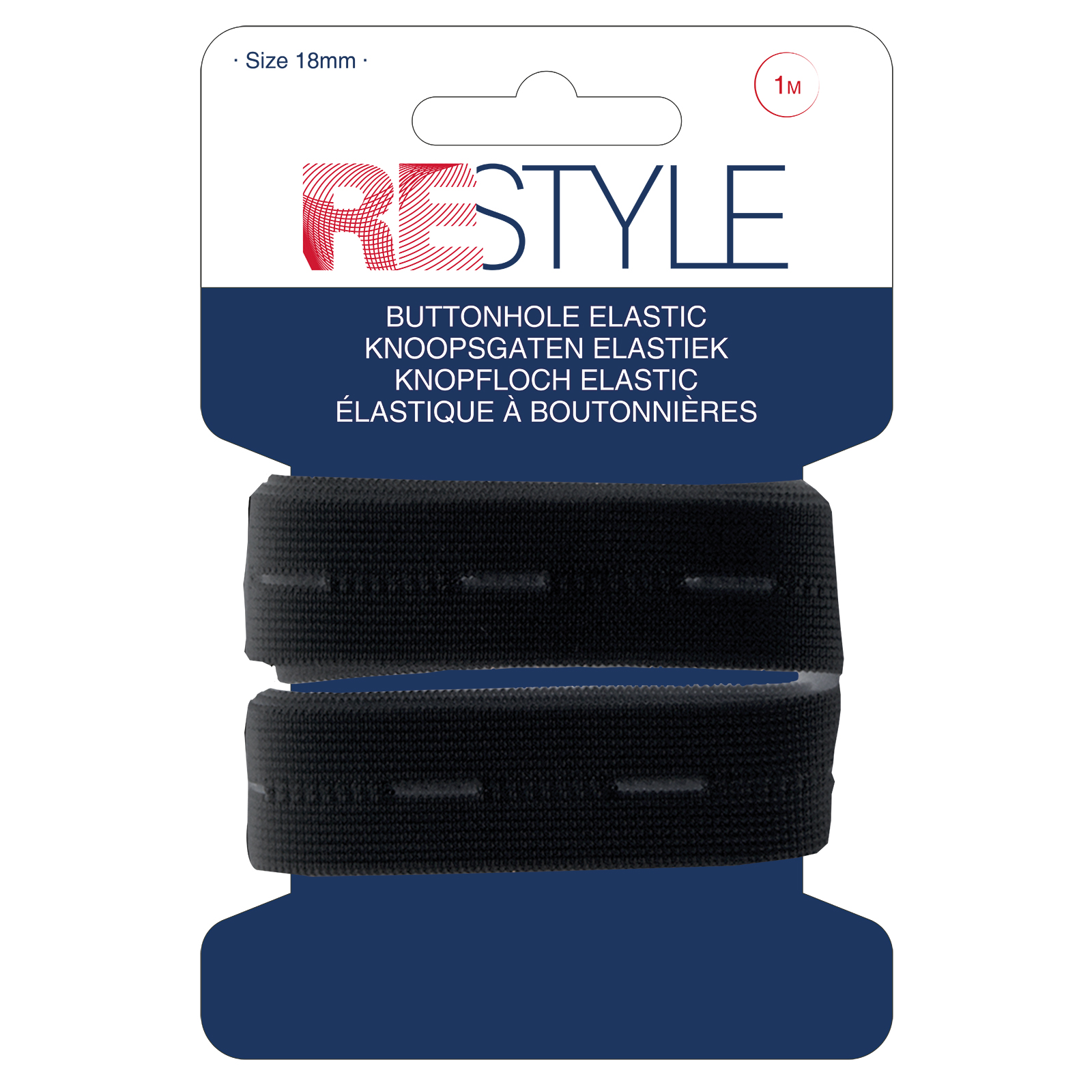 ReStyle Knoopsgaten elastiek 18 mm x 1 meter - Kleur 000