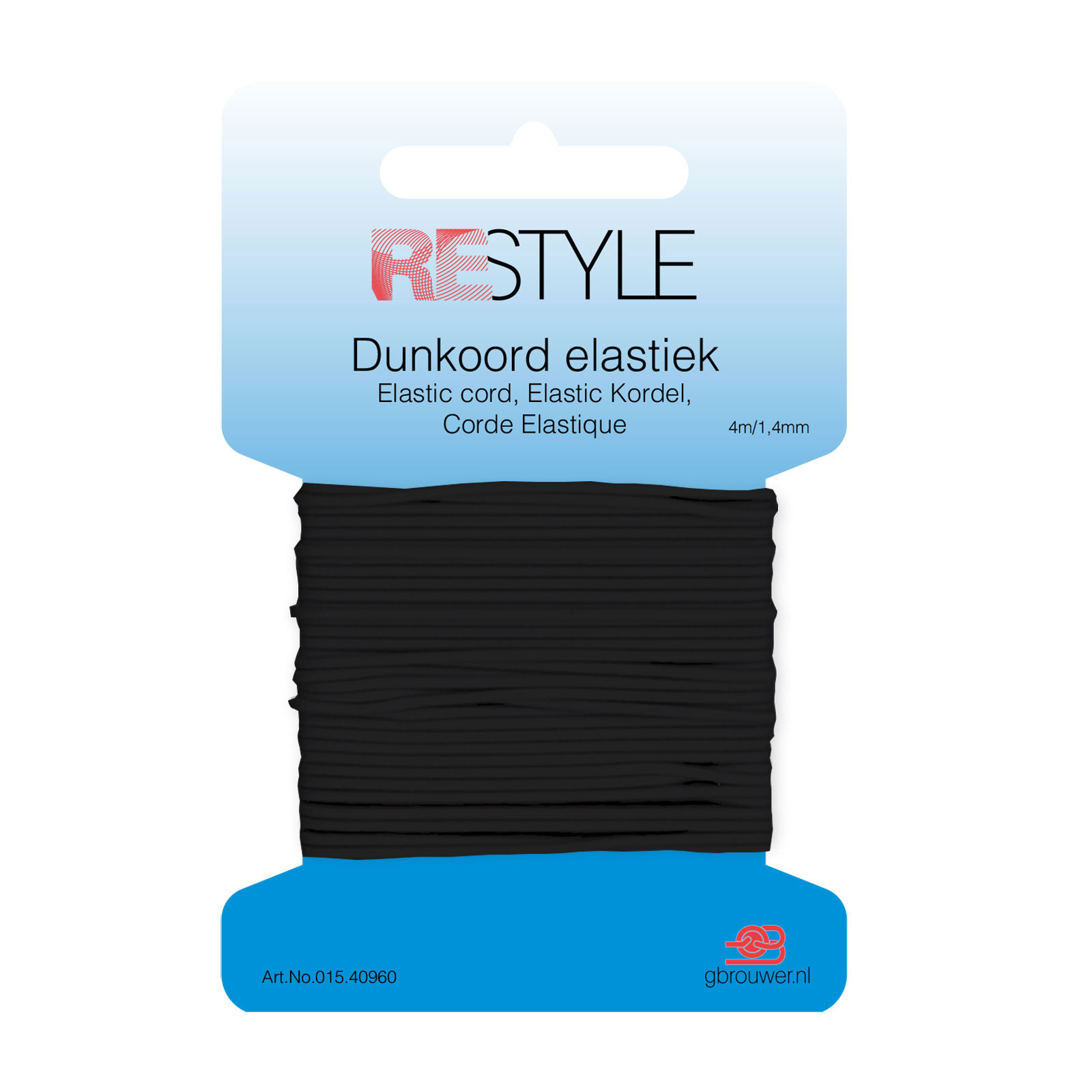 ReStyle Dunkoord elastiek 1,4 mm x 4 meter - Kleur 000