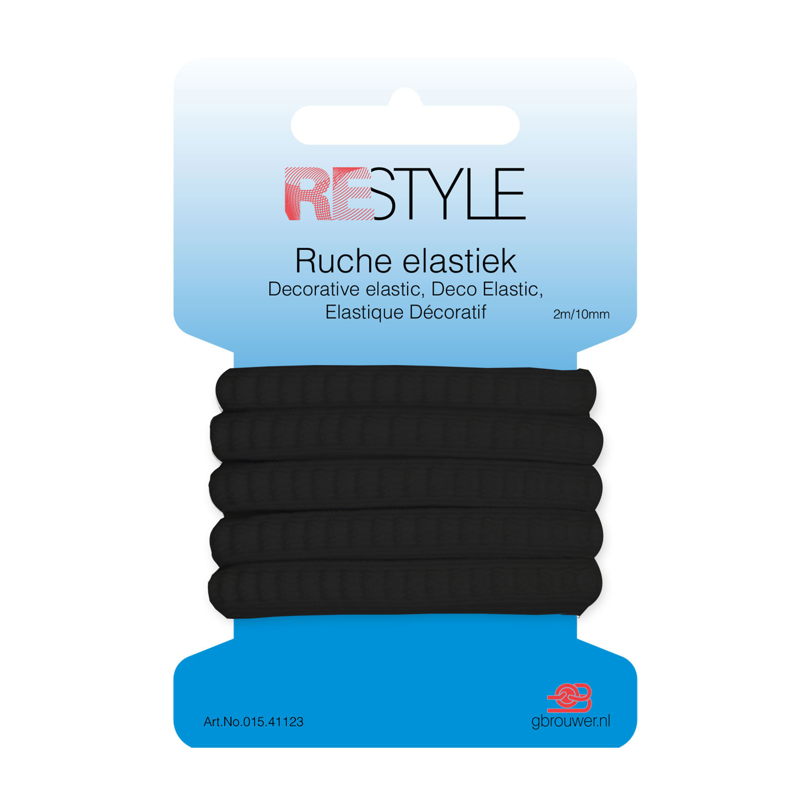 ReStyle Ruche elastiek 10 mm x 2 meter - Kleur 000