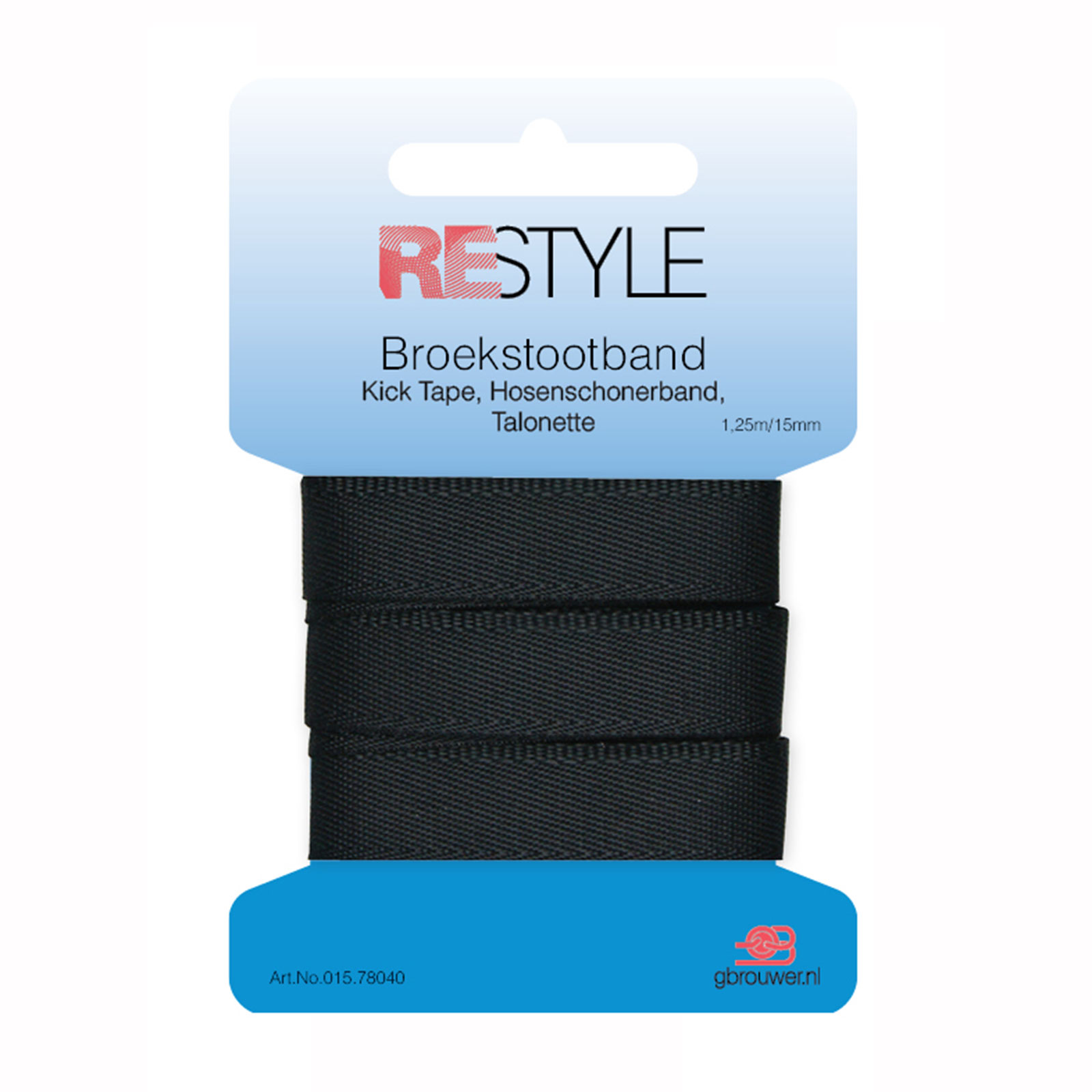 ReStyle Broekstootband 15 mm x 1,25 meter - Kleur 000