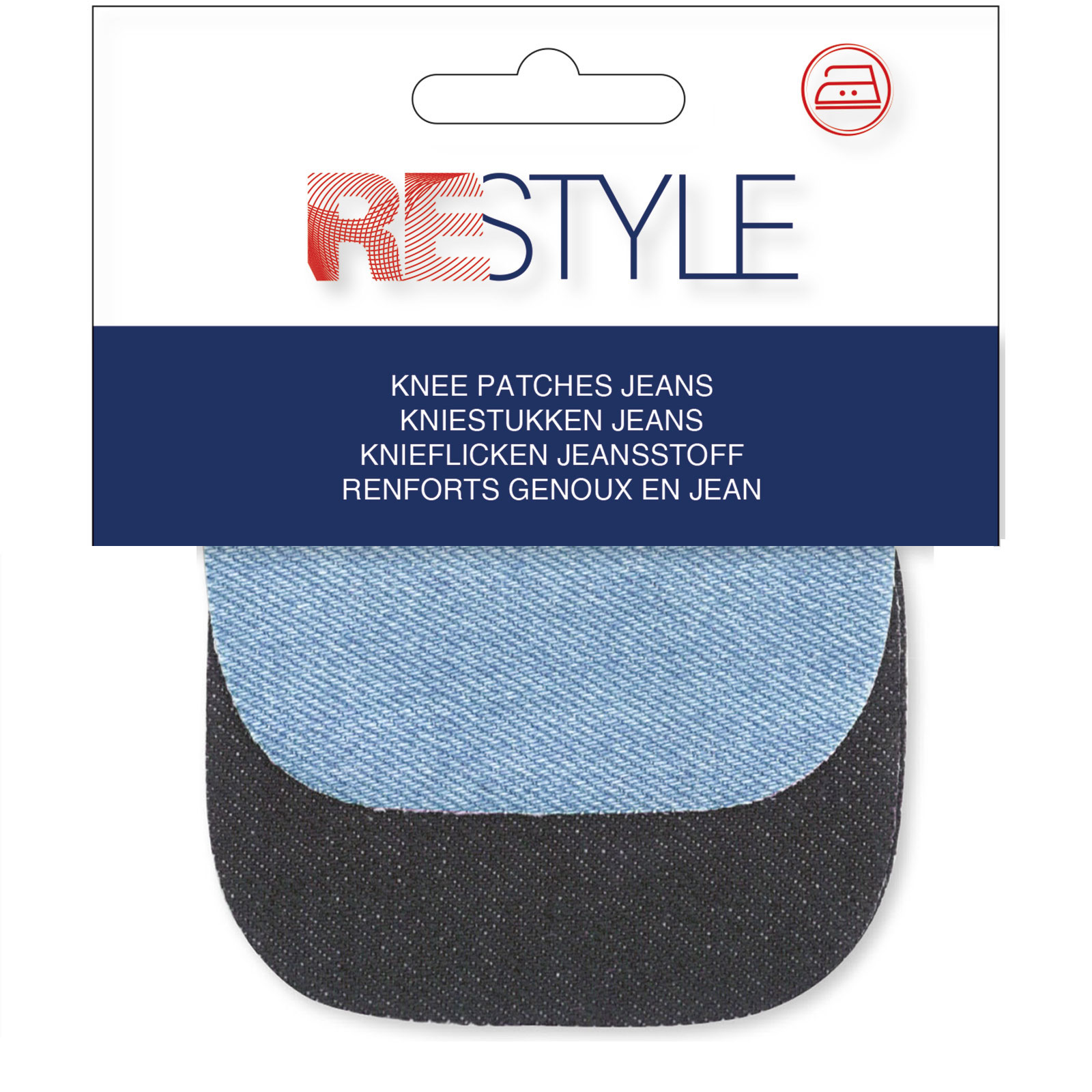 ReStyle Kniestukken Jeans 7,6 x 9,7 cm opstrijkbaar, 2 paar - Kaart