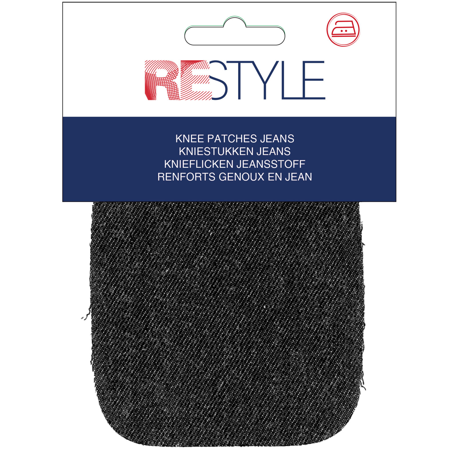 ReStyle Kniestukken jeans 7,6 x 9,7 cm opstrijkbaar - Kleur 000