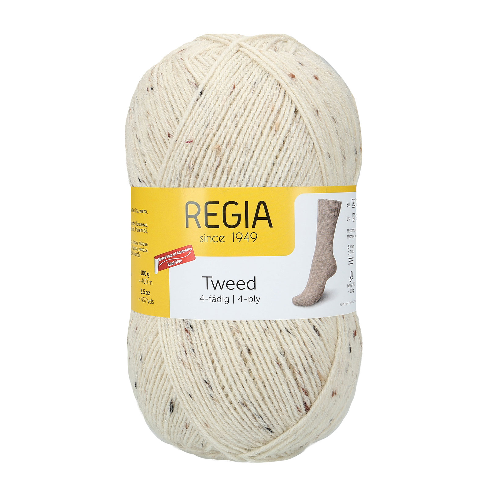 Regia 9801245 Tweed Sokkengaren uni kleuren 4 draads 100 gram - Kleur 2