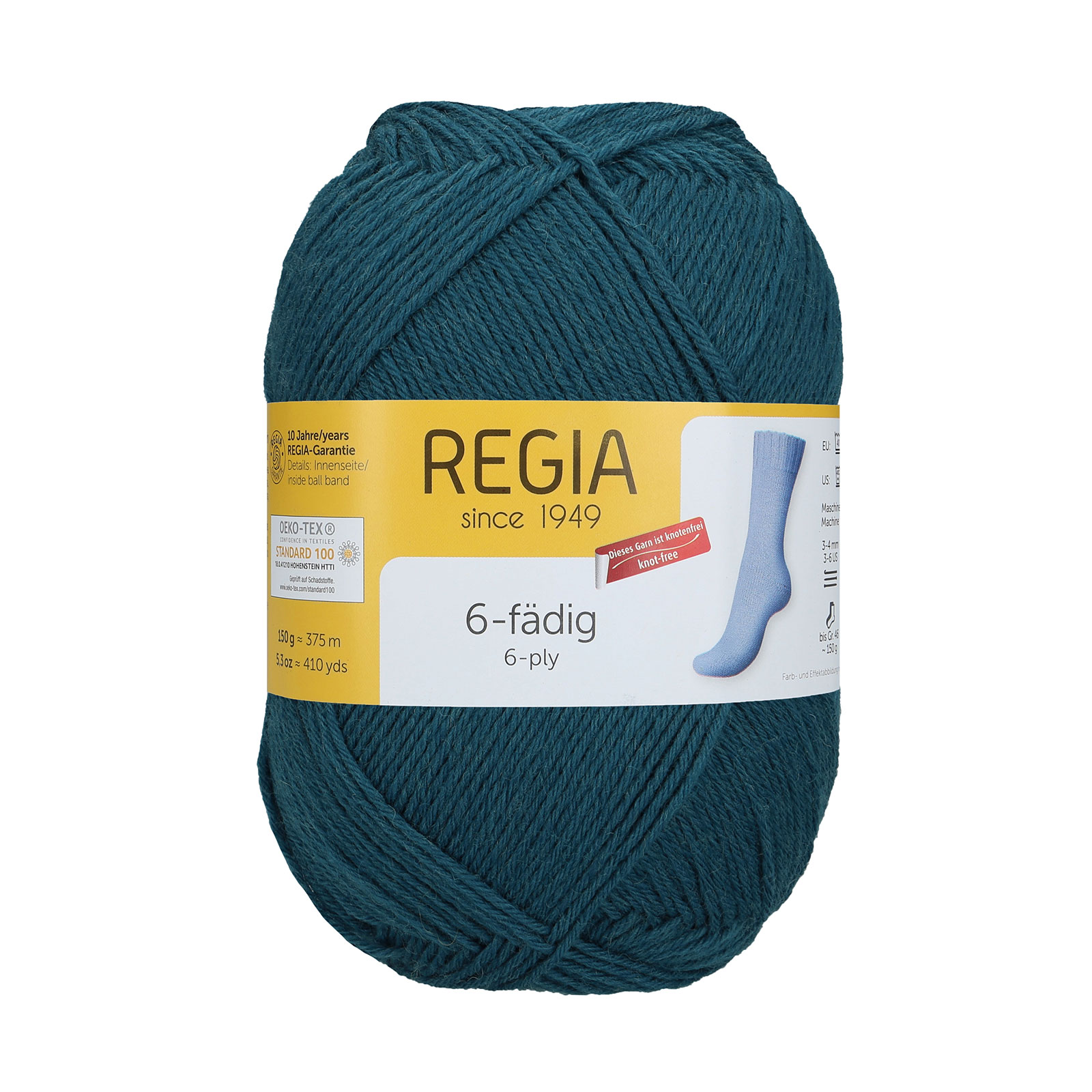 Regia 9801275 Sokkengaren uni kleuren 6 draads 375 meter / 150 gram - Kleur 1047