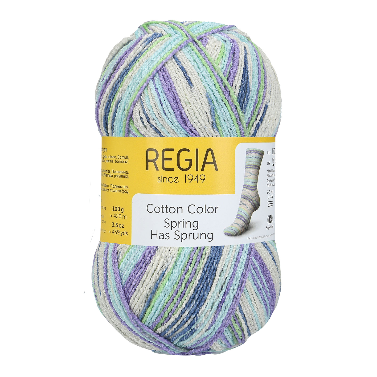 Regia 9801621 Sokkengaren Cotton Color 420 meter / 100 gram - Kleur 2472