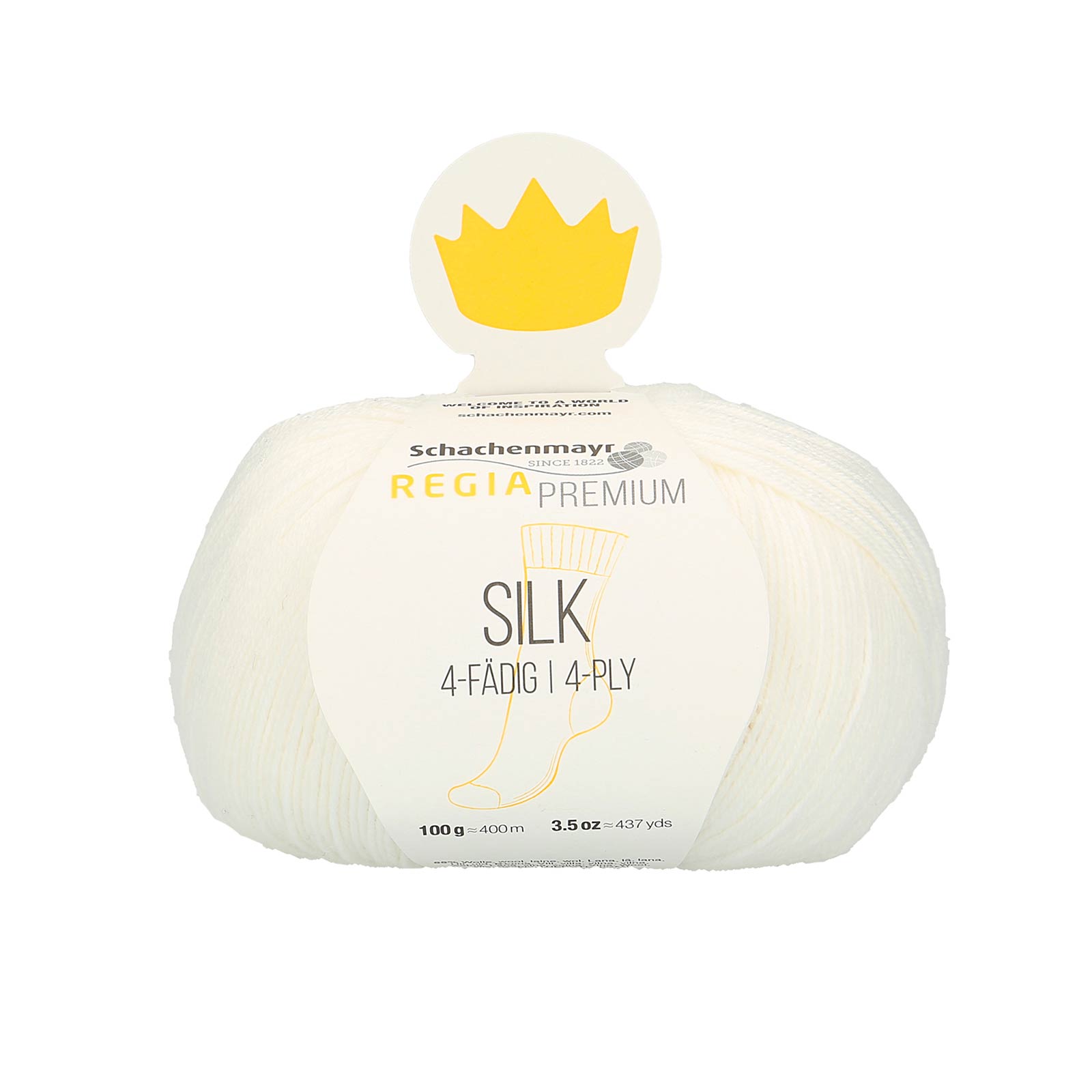 Regia Premium 9801632 Silk sokkengaren uni kleuren 4 draads 400 meter / 100 gram - Kleur 1