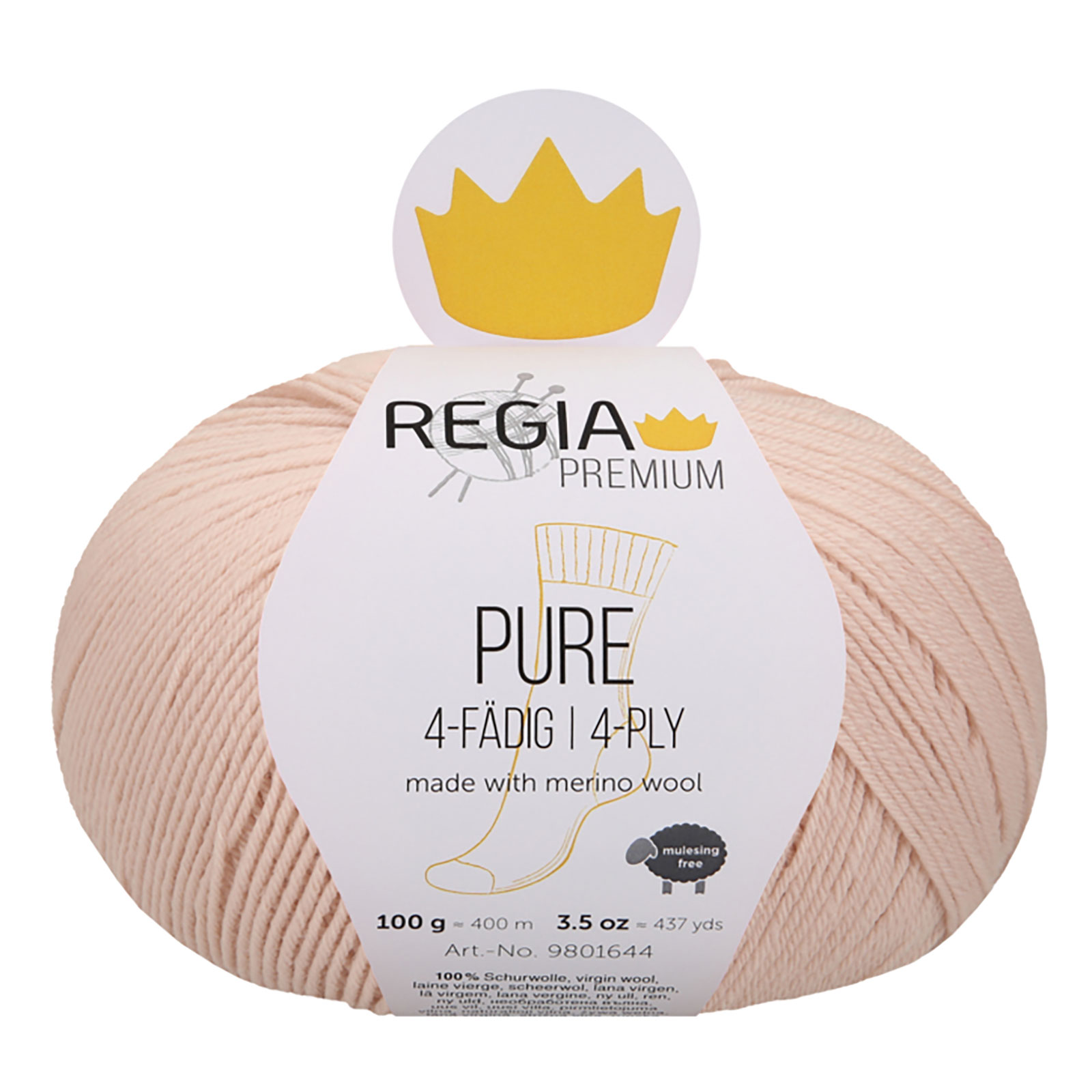 REGIA 9801644 Premium Pure Brei- en Haakgaren 100 gram - 400 meter - Kleur 12
