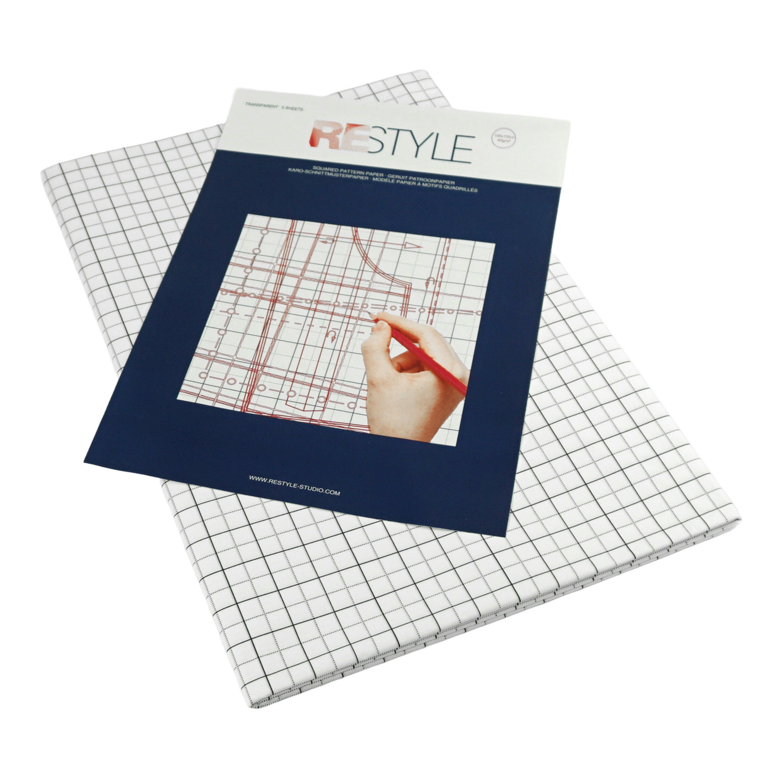 Restyle 044.440008 Geruit patroonpapier vellen 100x150cm - 5 stuks - PAK