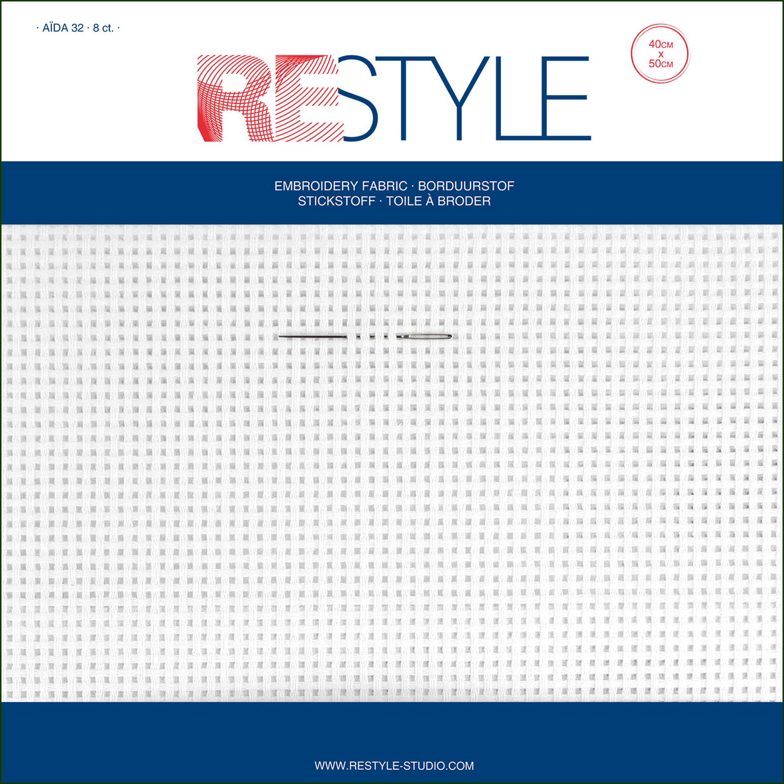 Restyle 078.101ZB Aïda 8 count borduurstof 3,2 kruisjes per cm 40x50cm - Kleur 009