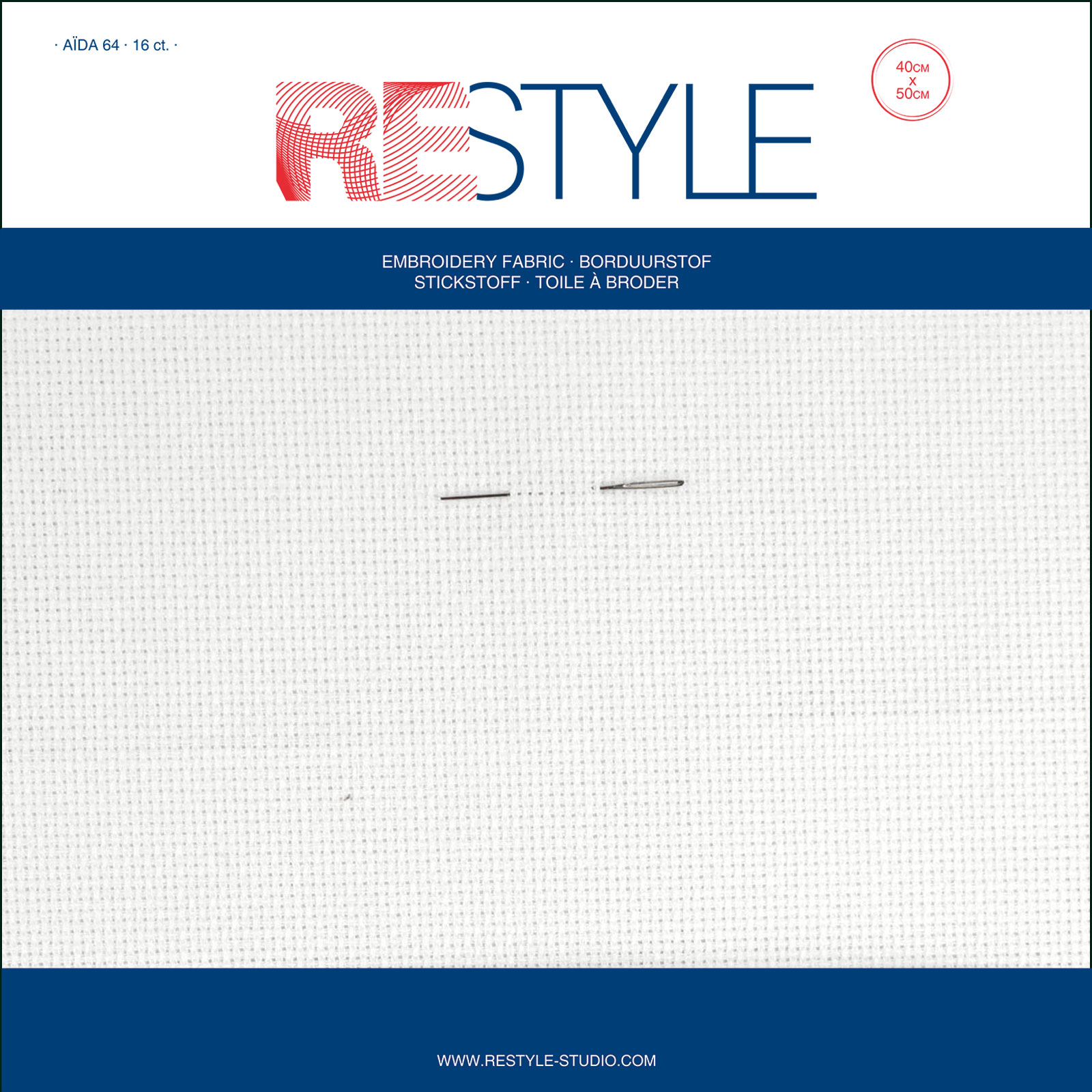 Restyle 078.104ZB Aïda 16 count borduurstof 6,4 kruisjes per cm 40x50cm - Kleur 009