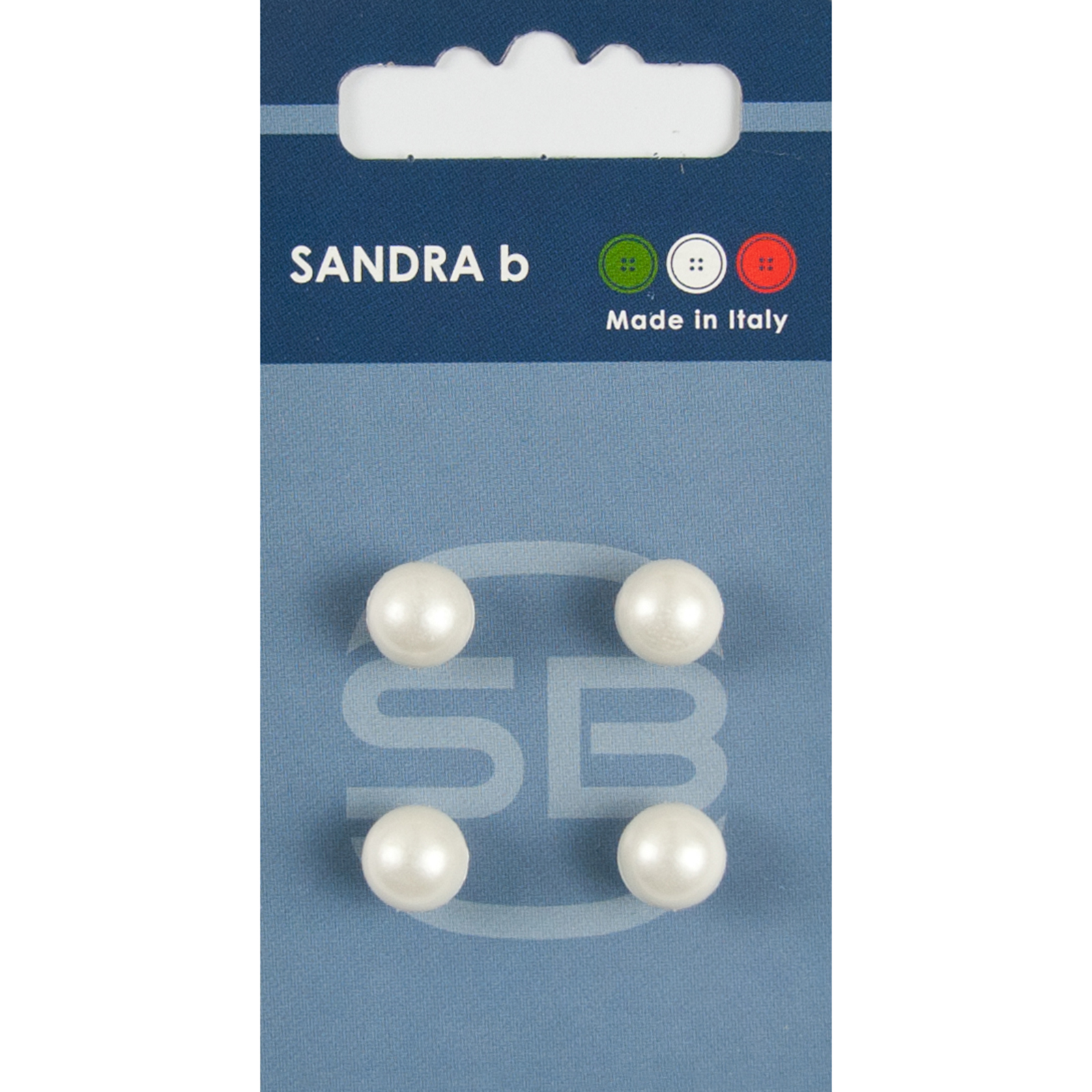 Sandra Ab 007.CARD004 Parel knopen achtersteek 9 mm - Kaart