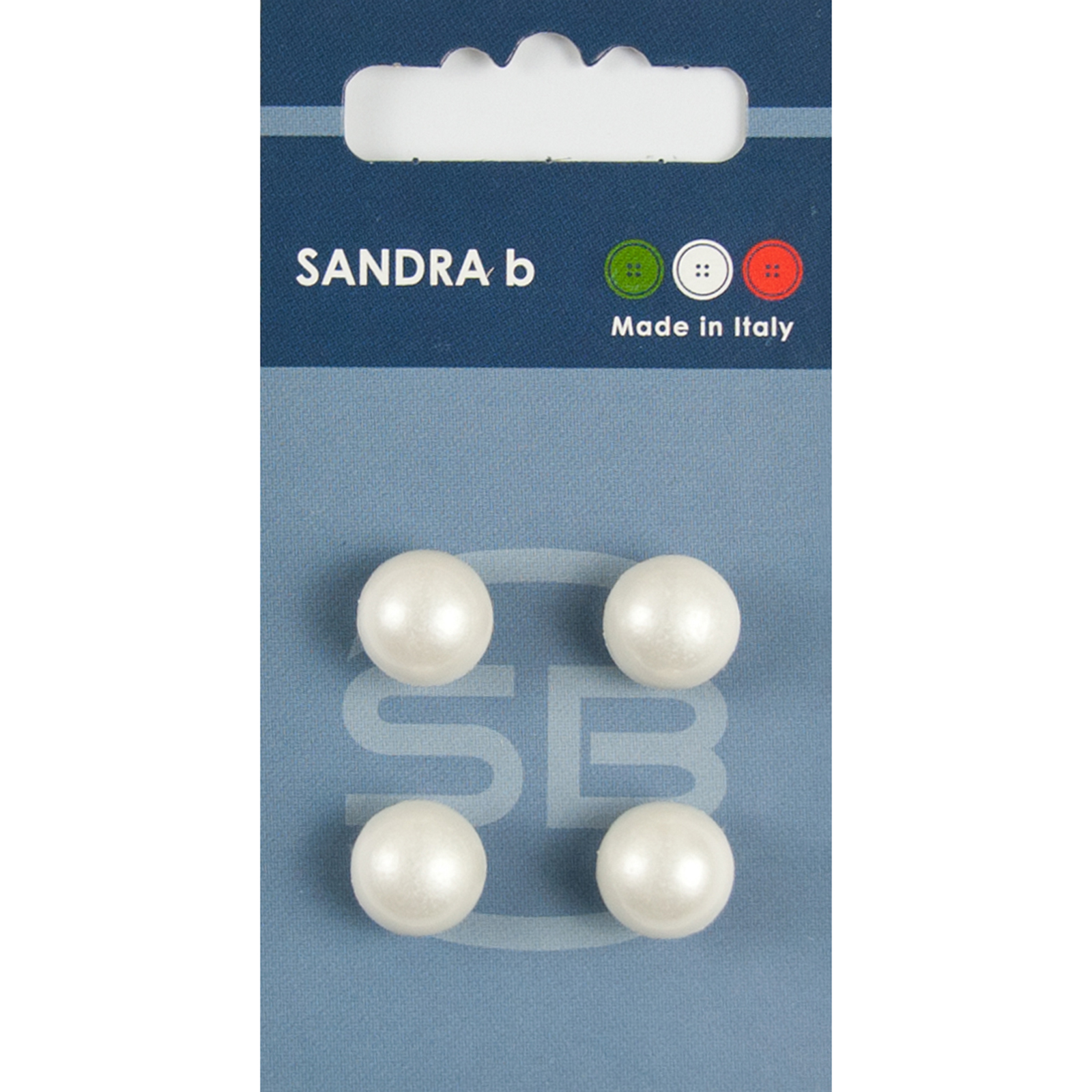 Sandra Ab 007.CARD005 Parel knopen achtersteek 11 mm - Kaart
