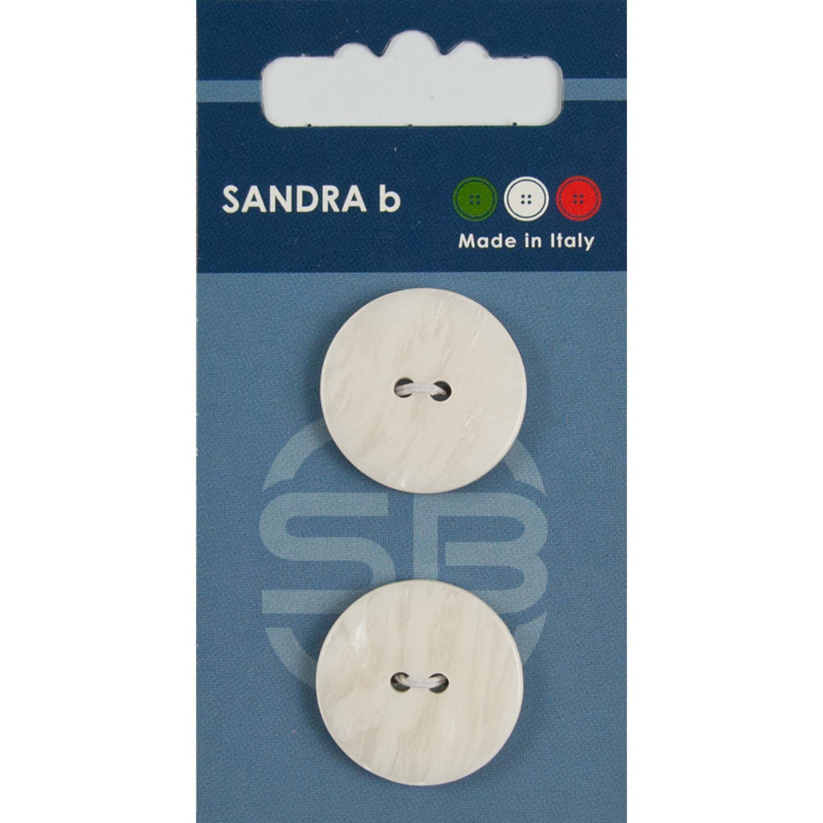 Sandra Ab 007.CARD012 Unigekleurde knopen 2 gaats 23 mm - Kaart