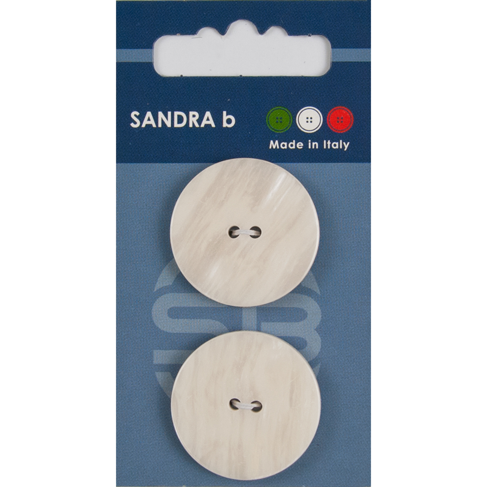 Sandra Ab 007.CARD013 Unigekleurde knopen 2 gaats 28 mm - Kaart