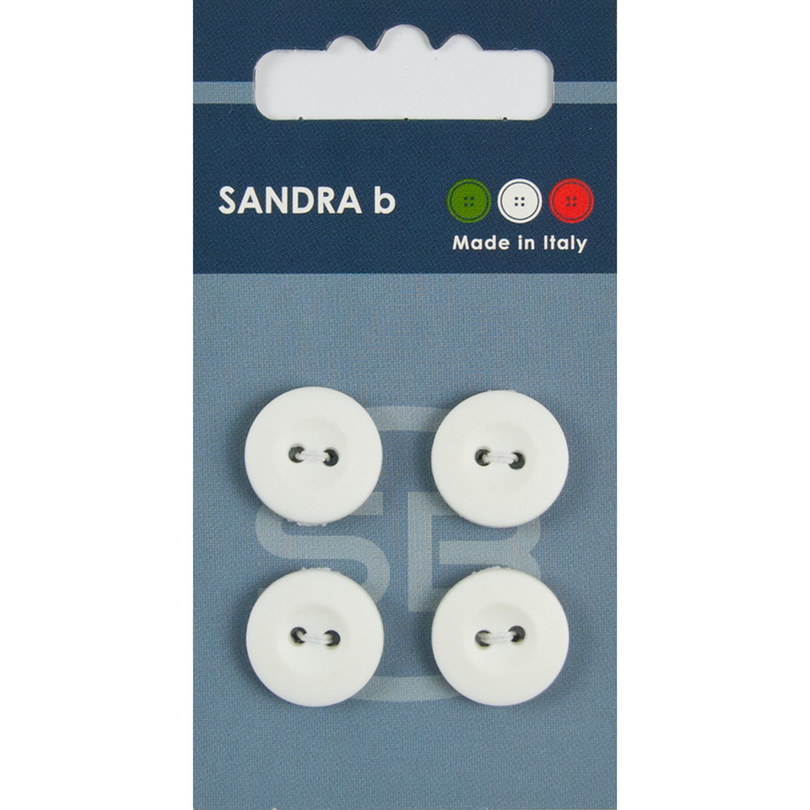 Sandra Ab 007.CARD014Unigekleurde knopen 2 gaats 15 mm - Kaart