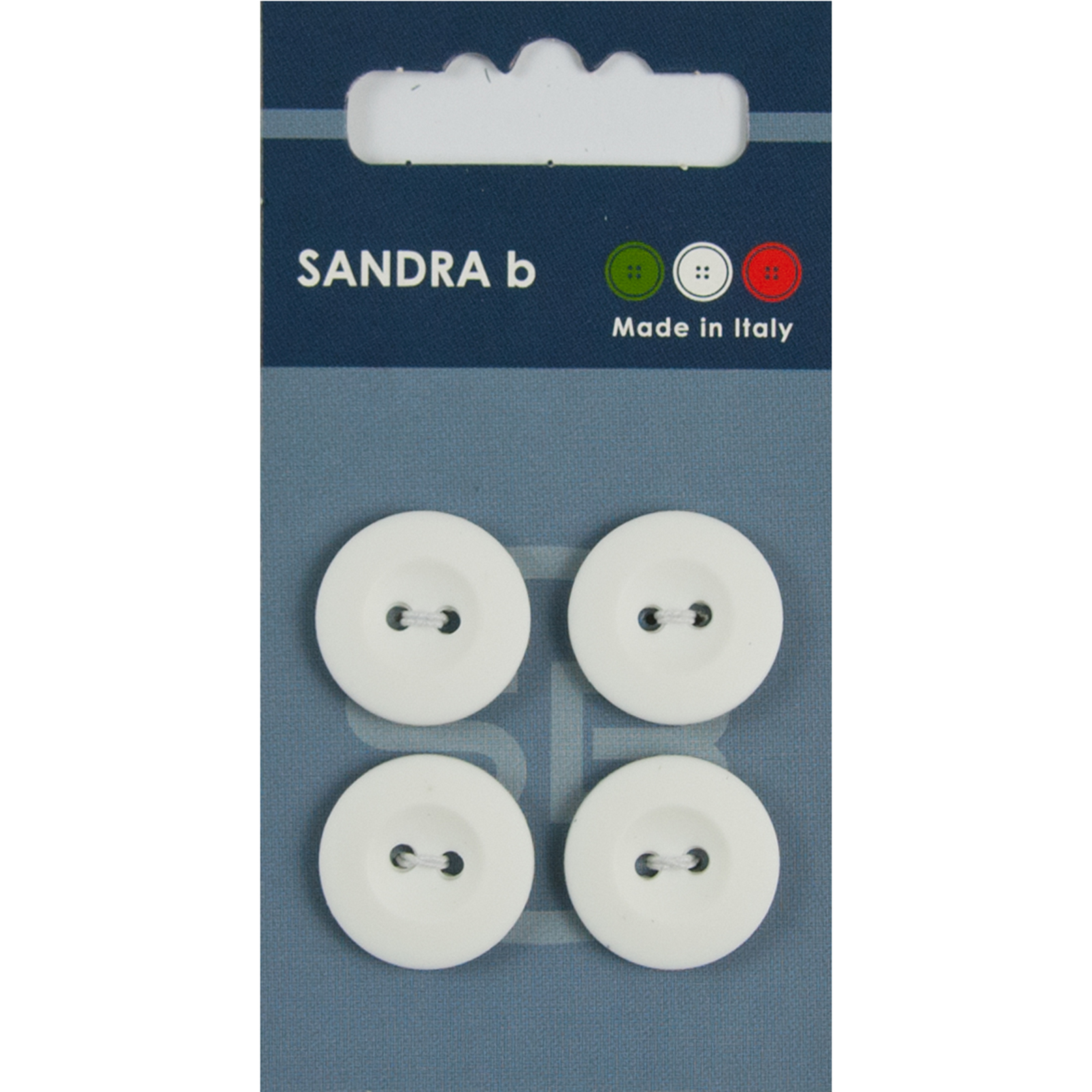Sandra Ab 007.CARD015 Unigekleurde knopen 2 gaats 18 mm - Kaart
