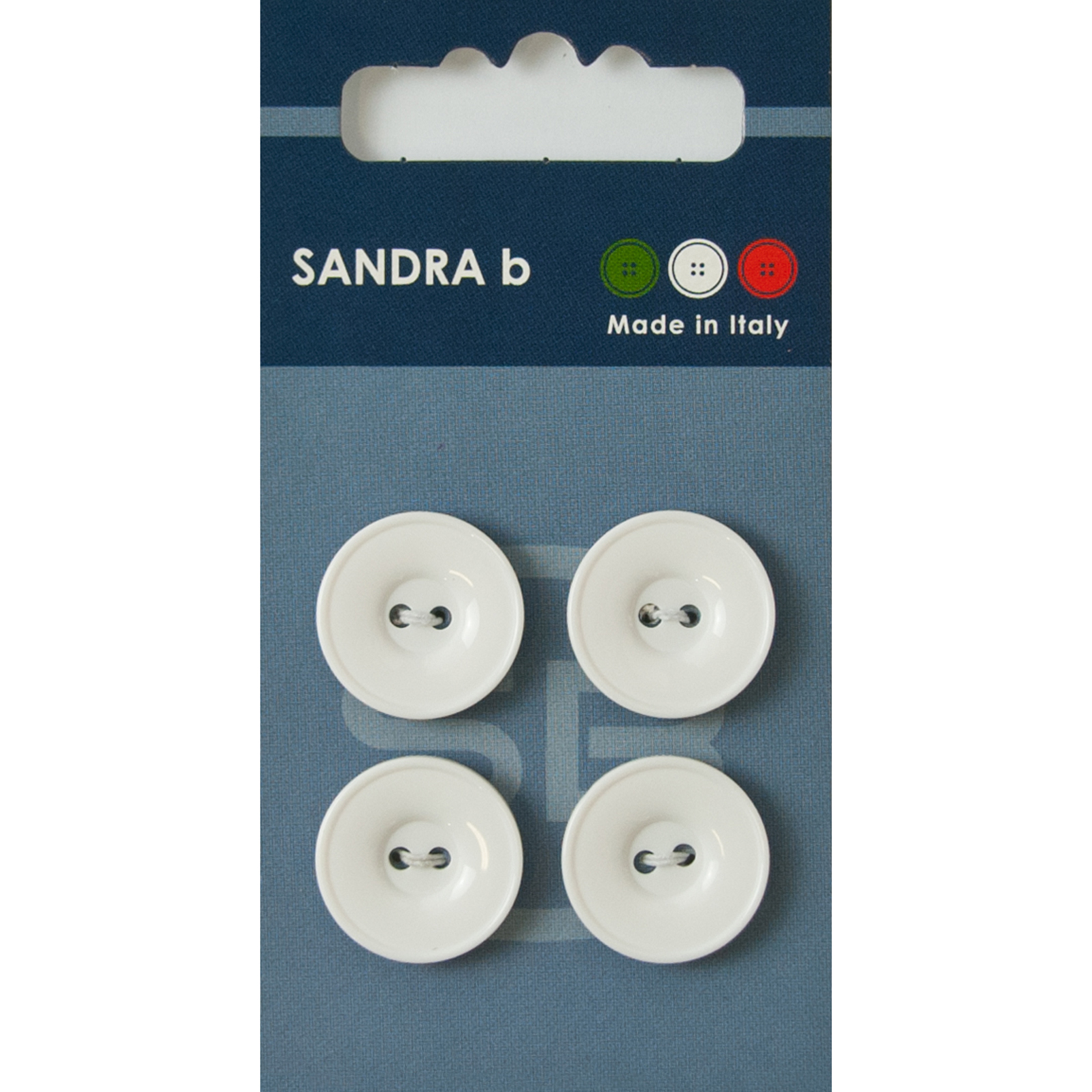 Sandra Ab 007.CARD019 Unigekleurde knopen 2 gaats 18 mm - Kaart