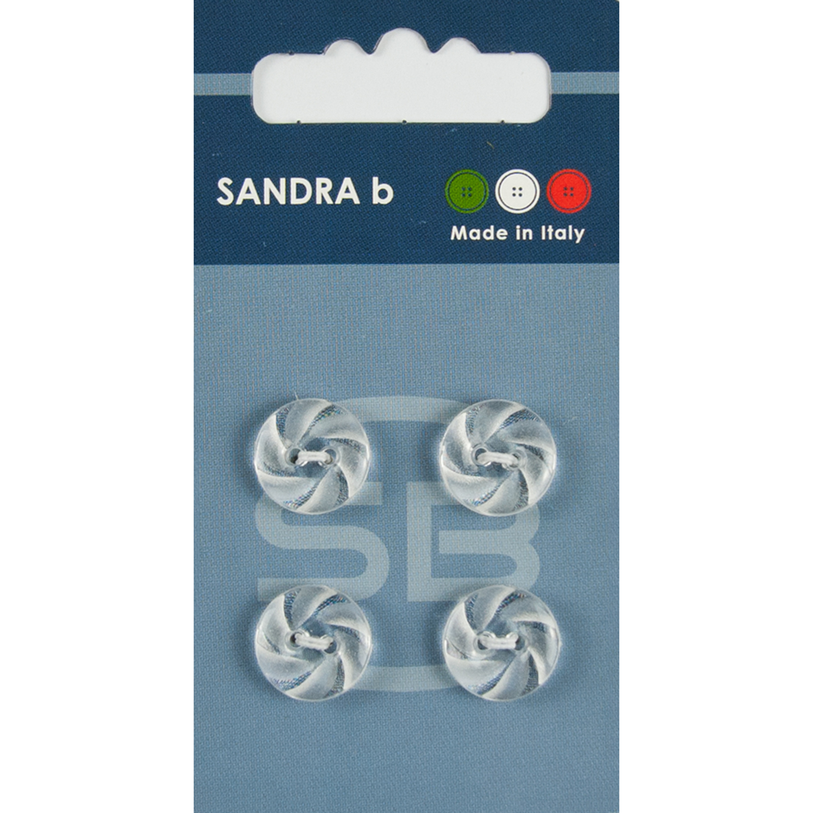 Sandra Ab 007.CARD022 Fashion knopen 2 gaats 13 mm - Kaart