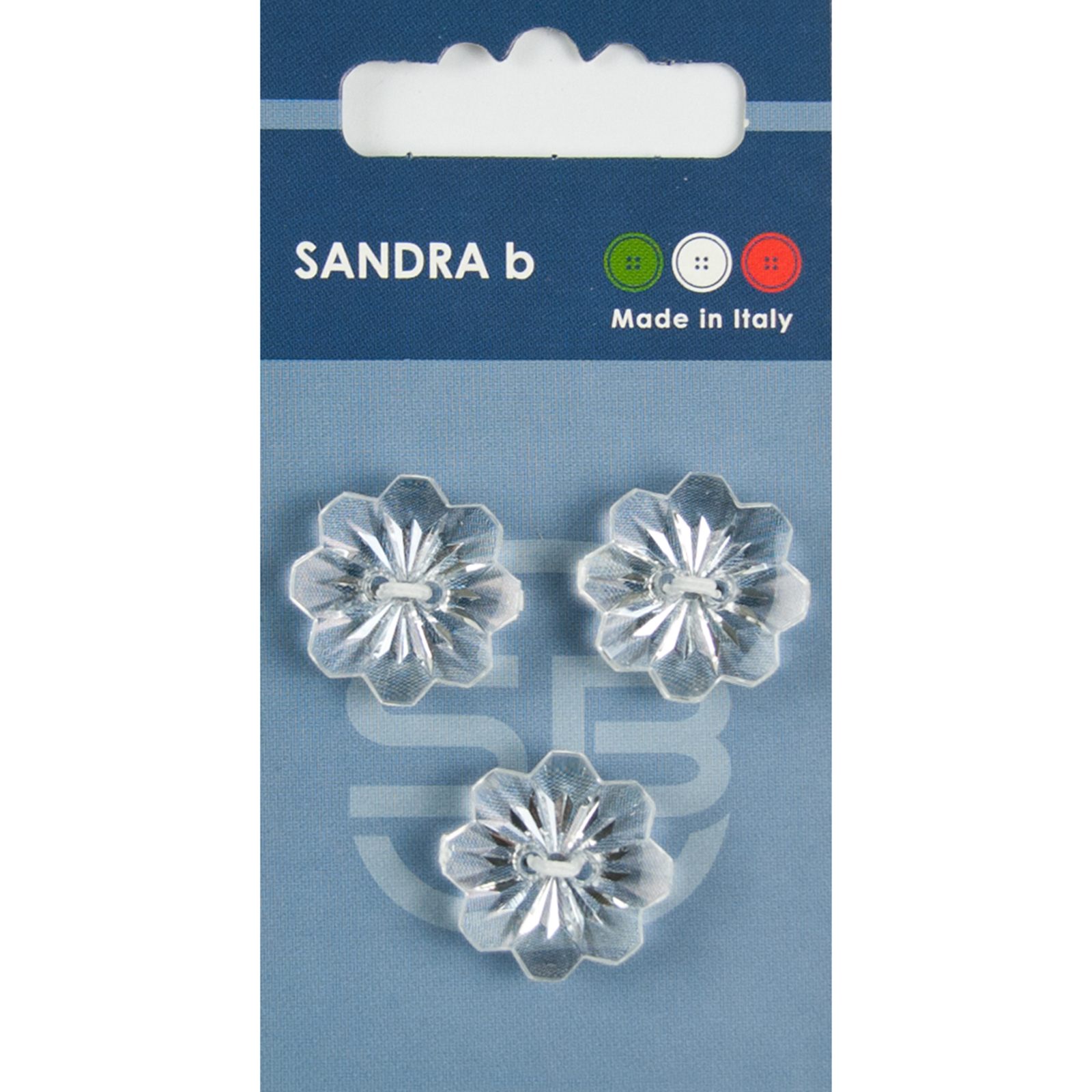 Sandra Ab 007.CARD025 Fashion knopen 2 gaats 19 mm - Kaart